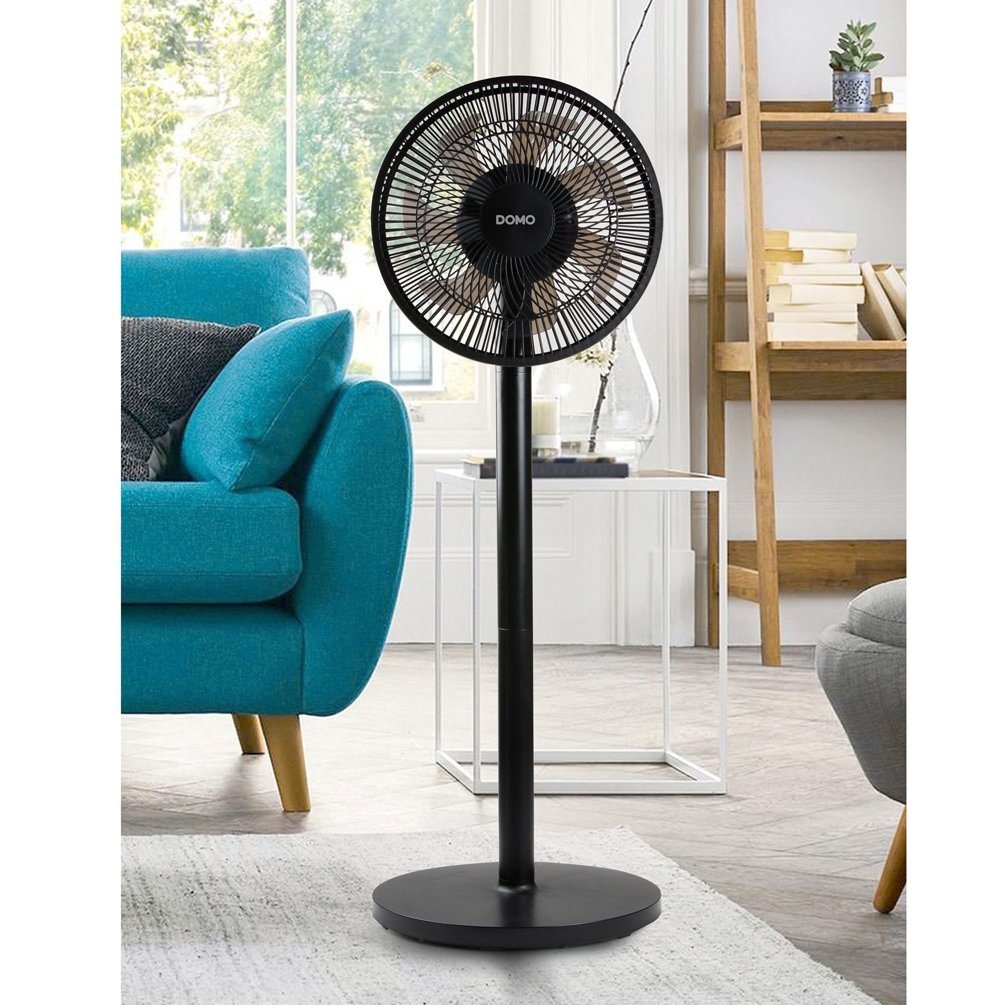 Domo Standventilator Standventilator 2-in-1-Ventilator 3 Stufen 50W Luftkühler Oszillation, 65 dB(A) & 7 Rotorblätter & 3 Lüftergeschwindigkeiten
