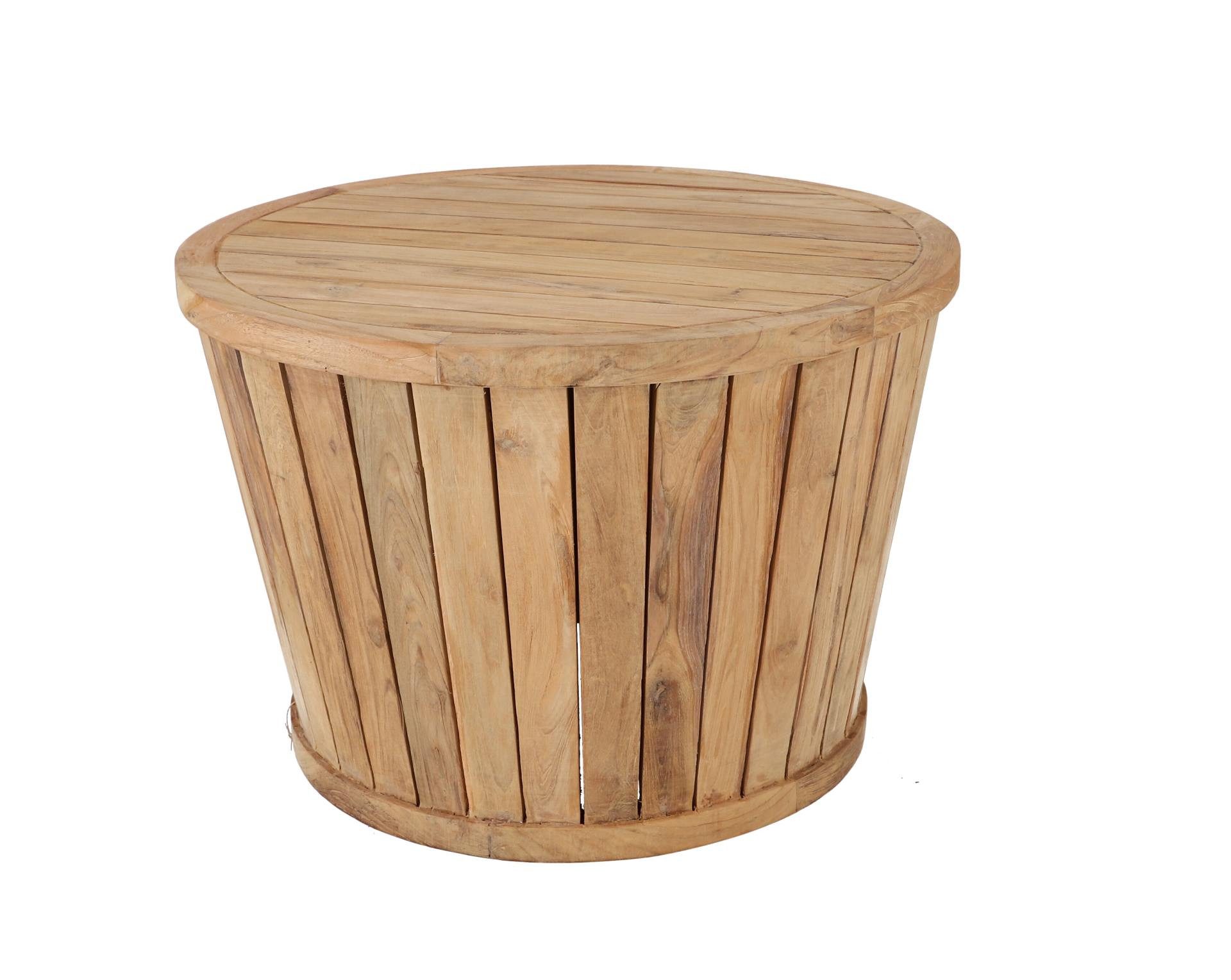 jankurtz Beistelltisch Circus aus recyceltem Teakholz, Ø 63 cm