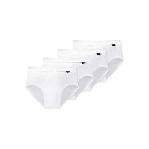 Schiesser Slip 4er Pack Cotton Essentials Doppelripp (Spar-Set, 4-St) Slip / Unterhose - Baumwolle - Mit Eingriff - Strapazierfähig