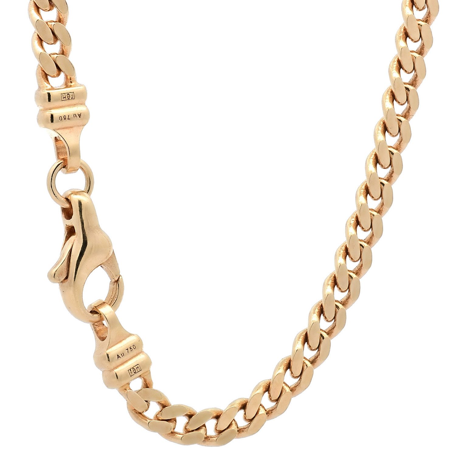 HOPLO Panzerkette Goldkette Panzerkette Länge 45cm - Breite 3,0mm - 750-18 Karat Gold, Made in Germany