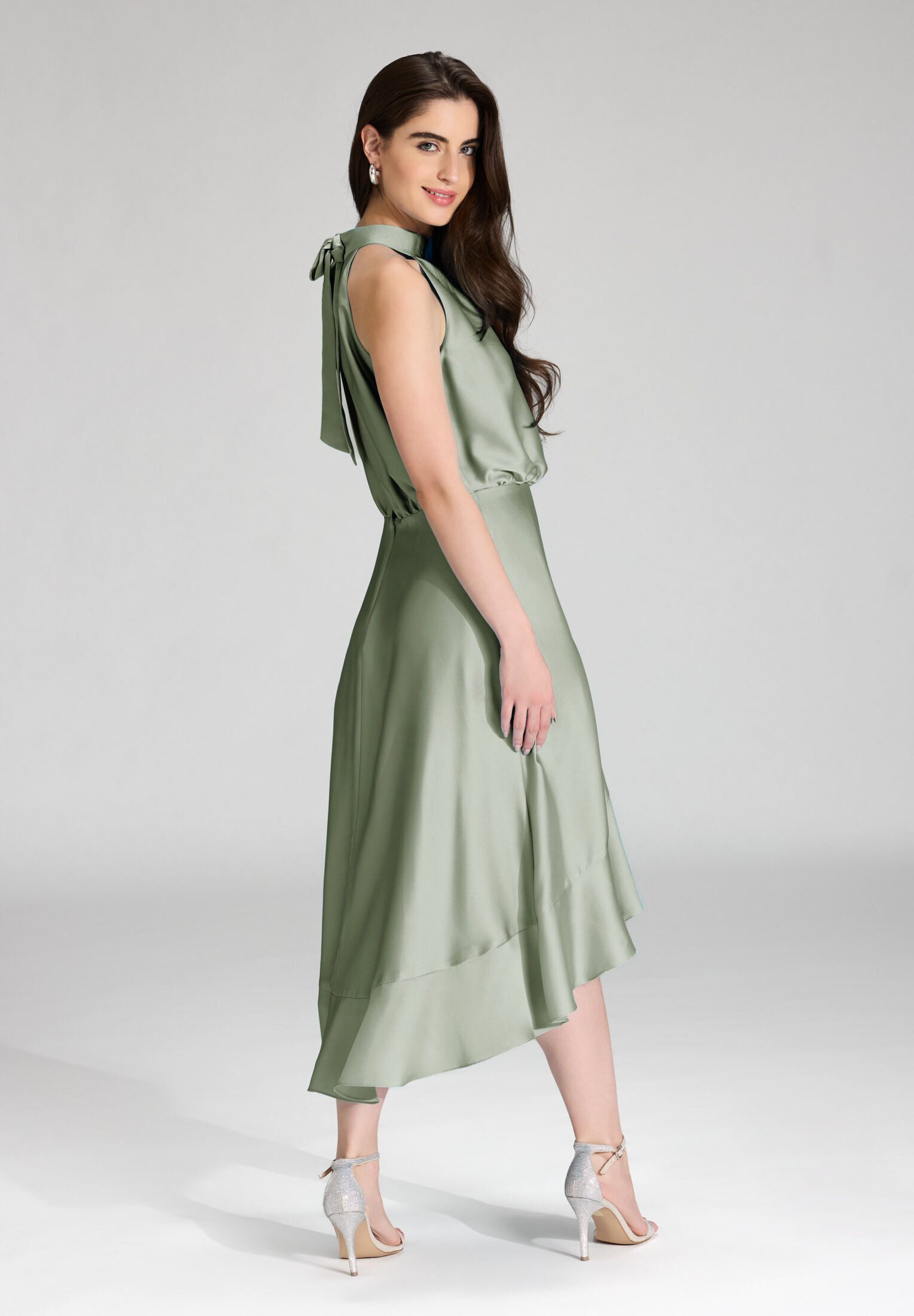SWING Cocktailkleid - Cocktailkleid aus Satin mit Volant Lockere Passform m günstig online kaufen