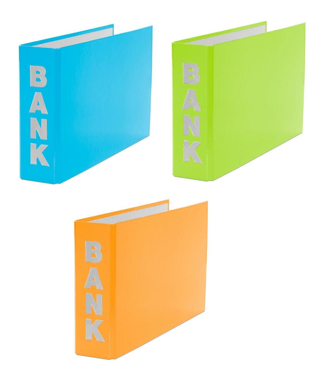 Livepac Office Bankordner 3x Bankordner / 140x250mm / für Kontoauszüge / je 1x hellgrün, hellbla