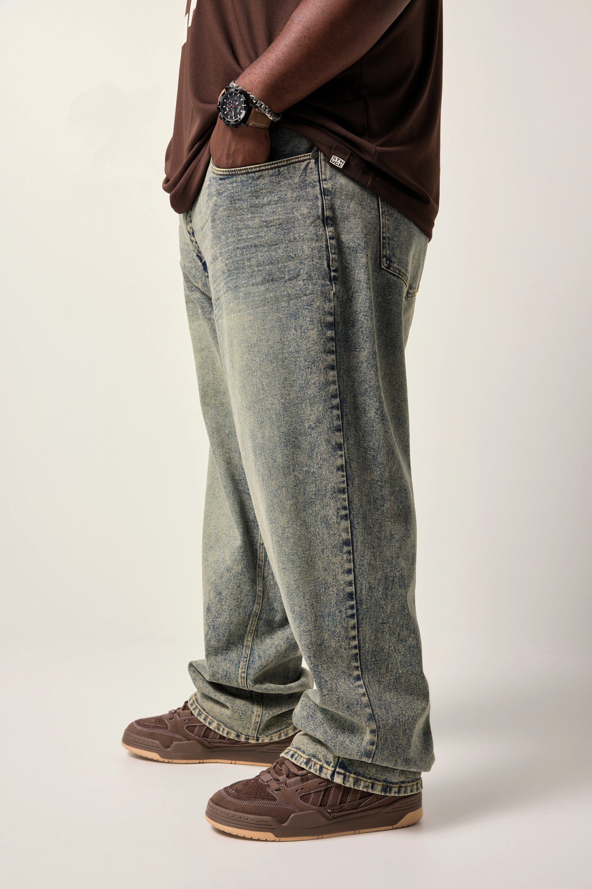 STHUGE 5-Pocket-Jeans Jeans Dirty Denim 5-Pocket tapered Loose Fit