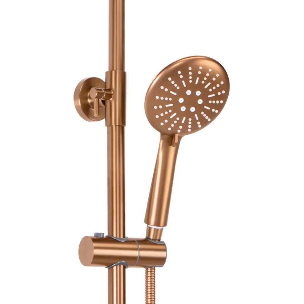 wohnwerk.idee Duscharmatur Duschsystem Dusche mit Thermostat Lungo Kupfer Matt – Bild 5 von 5