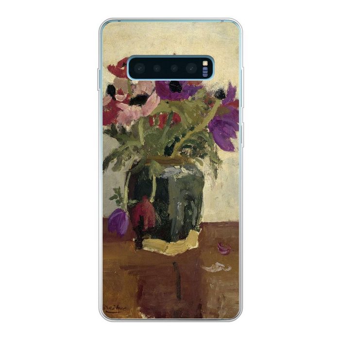 MuchoWow Handyhülle Ingwerglas mit Anemonen - Gemälde von George Hendrik Breitner Phone Case Handyhülle Samsung Galaxy S10 Lite Silikon Schutzhülle