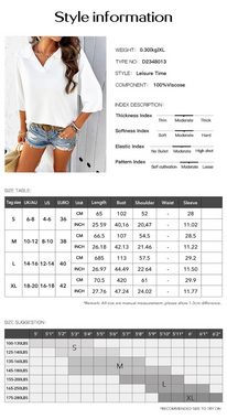 BlauWave Schlupfbluse Damen Solide Langarmbluse V-Ausschnitt Pullover Bluse Tops (1-tlg)