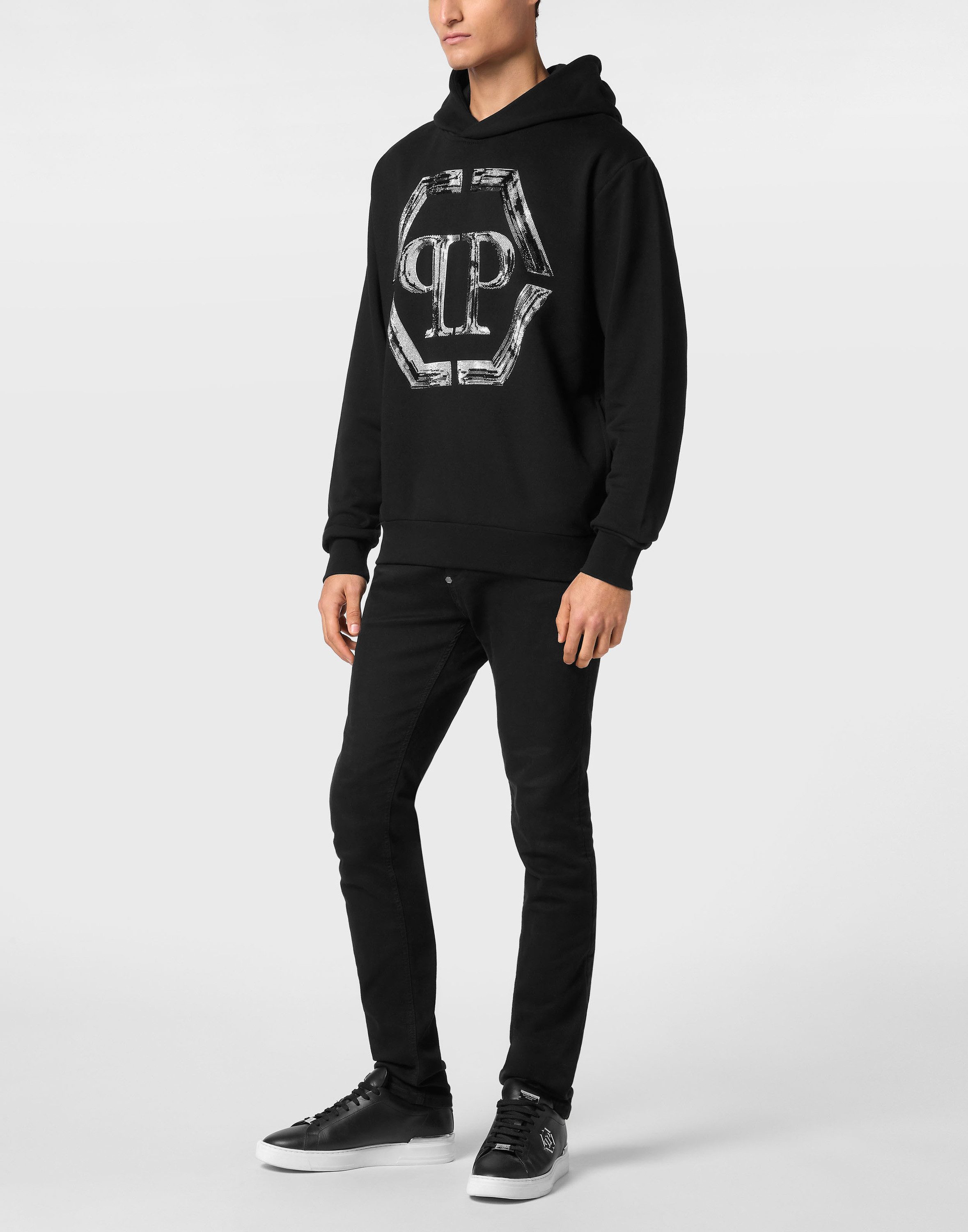 PHILIPP PLEIN Sweatshirt Hexagon Mit Schmucksteinen