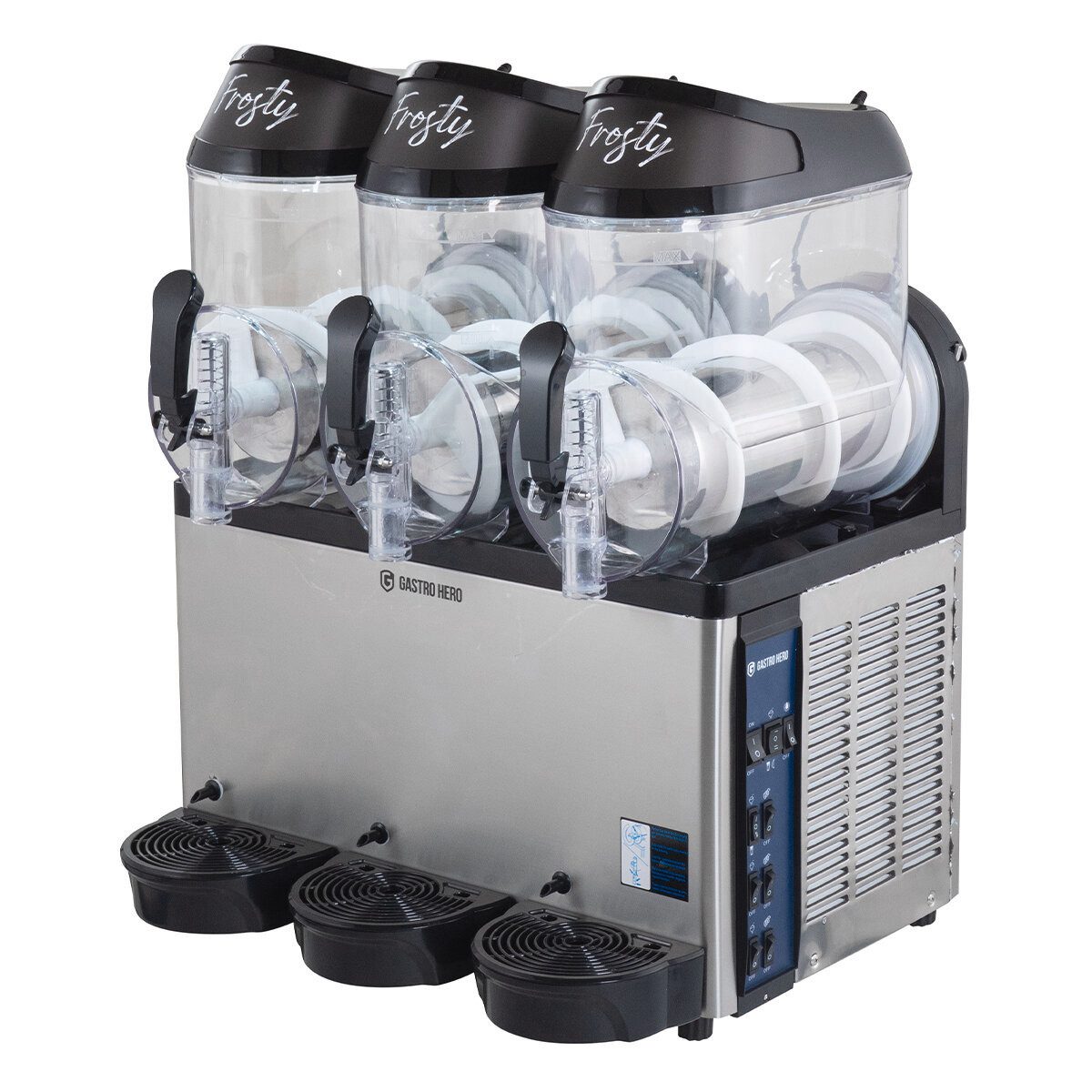GastroHero Slush-Eismaschine Slush Eis Maschine – 3 x 12 Liter, 800 W