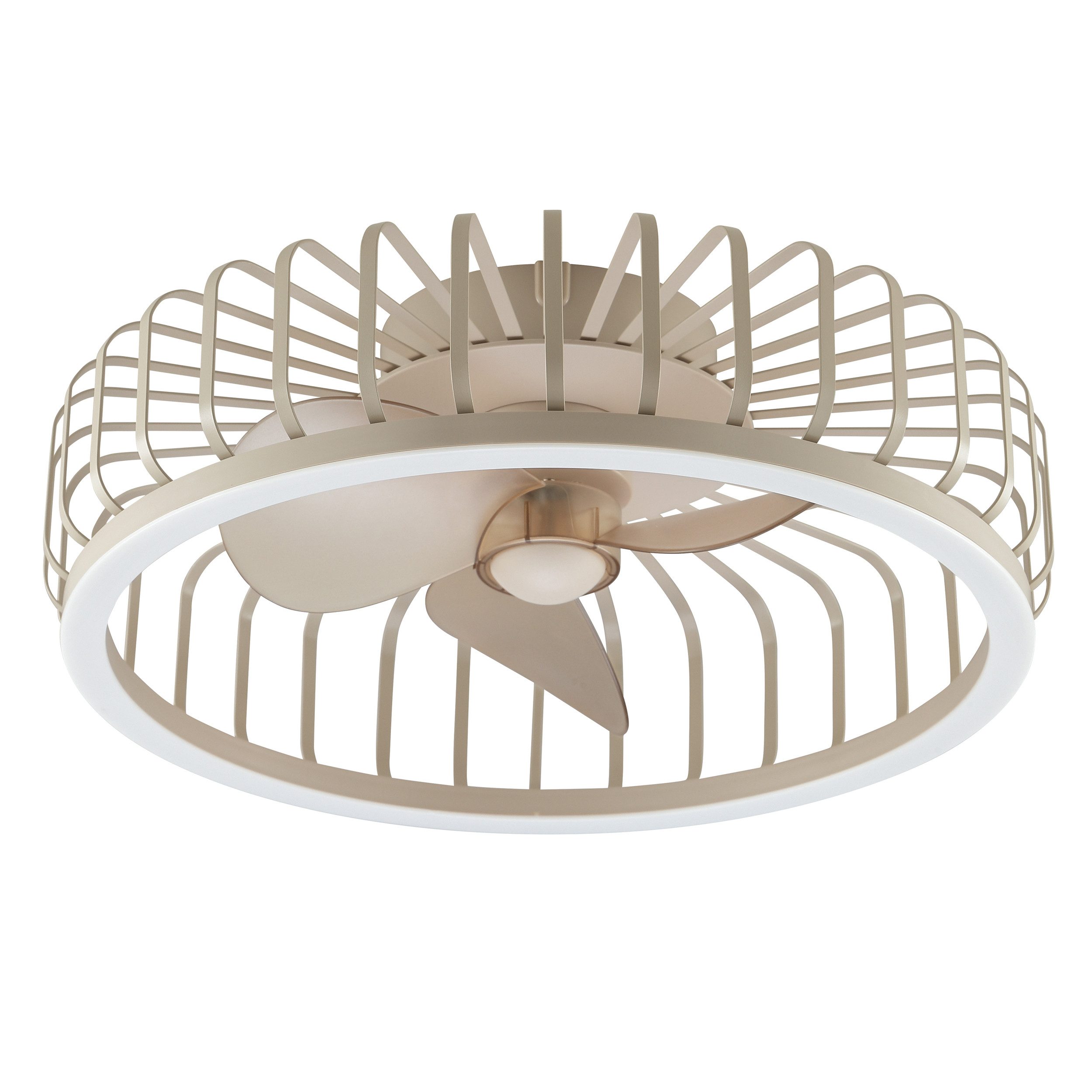Brilliant LED Deckenleuchte Capo, CCT - über Fernbedienung, Dimmfunktion, Memoryfunktion, Nachtlichtfunktion, Timerfunktion, Ventilatorfunktion, LED fest integriert, warmweiß - kaltweiß, LED-Ventilator, Ø 48 cm, 4200 lm, dimmbar, CCT