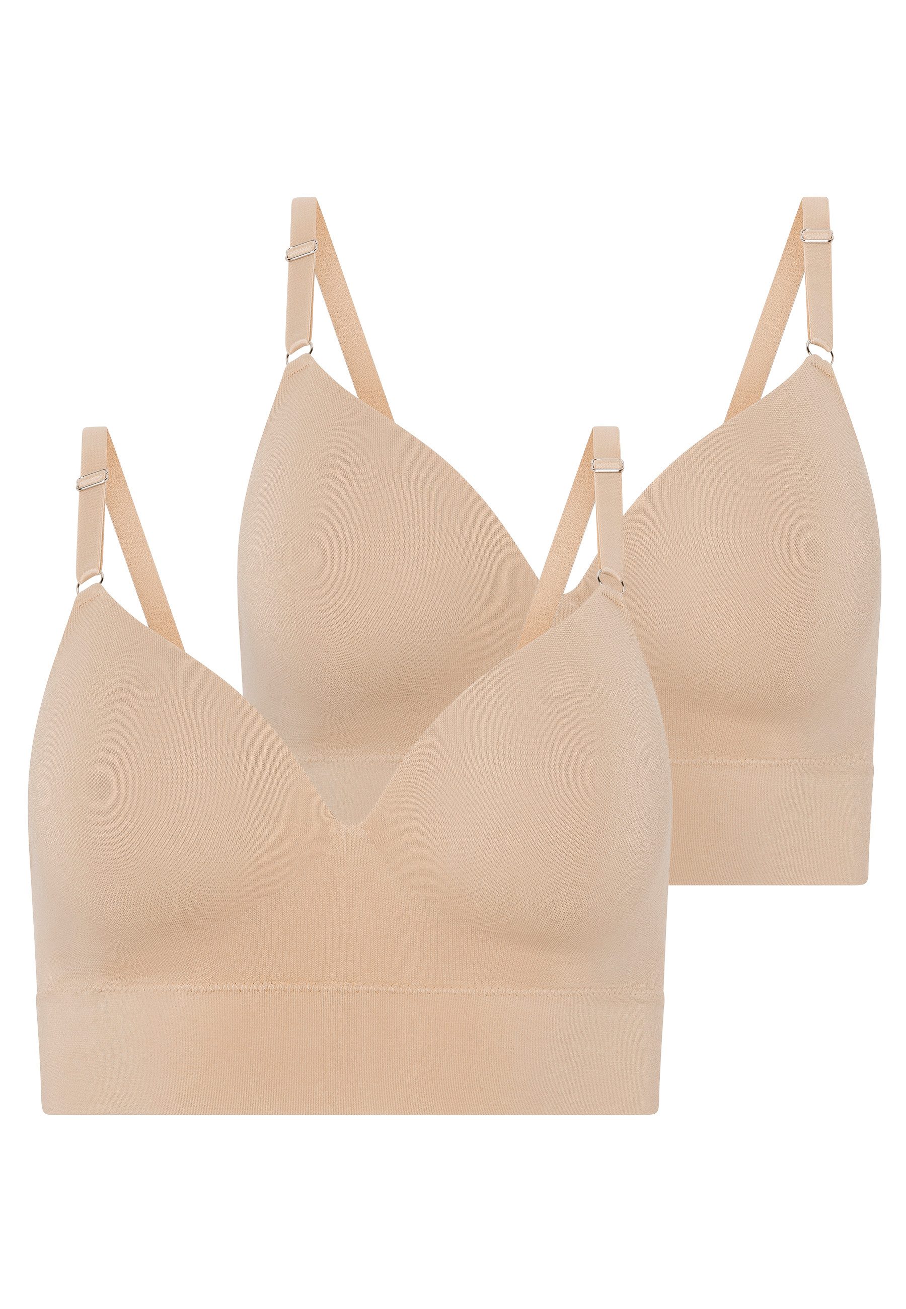 Jockey Bralette Seamfree Comfort (2er Pack) tiefer V-Ausschnitt, schmale Träger, ohne Seitennähte