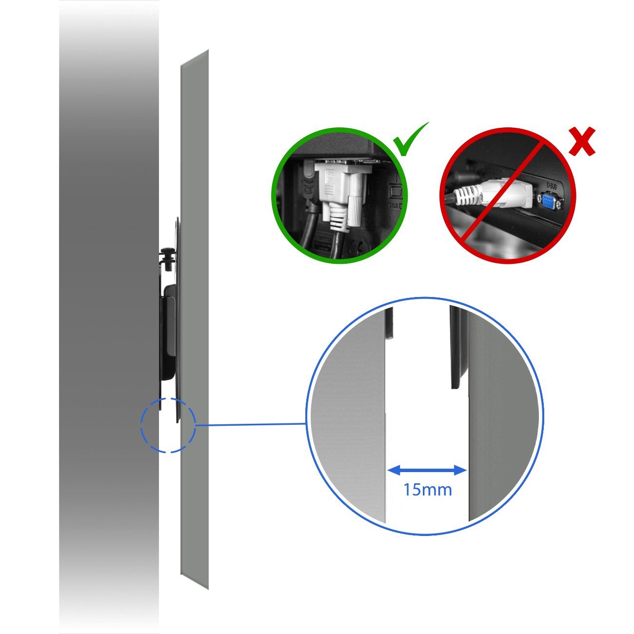 deleyCON Monitor-Halterung deleyCON TV & Monitor Wandhalterung bis 27" - bis 25Kg - bis VESA