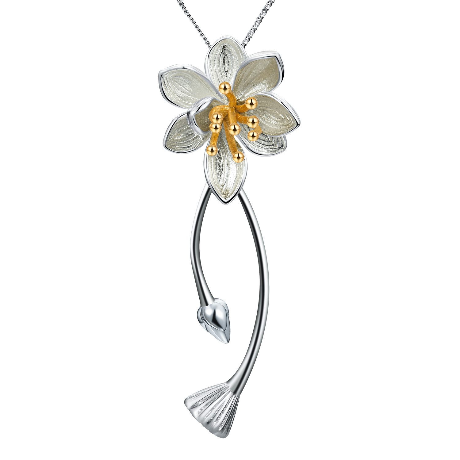 Kette mit Anhänger handgefertigte Halskette mit Lotus Blume Anhänger, 50cm oder 42cm