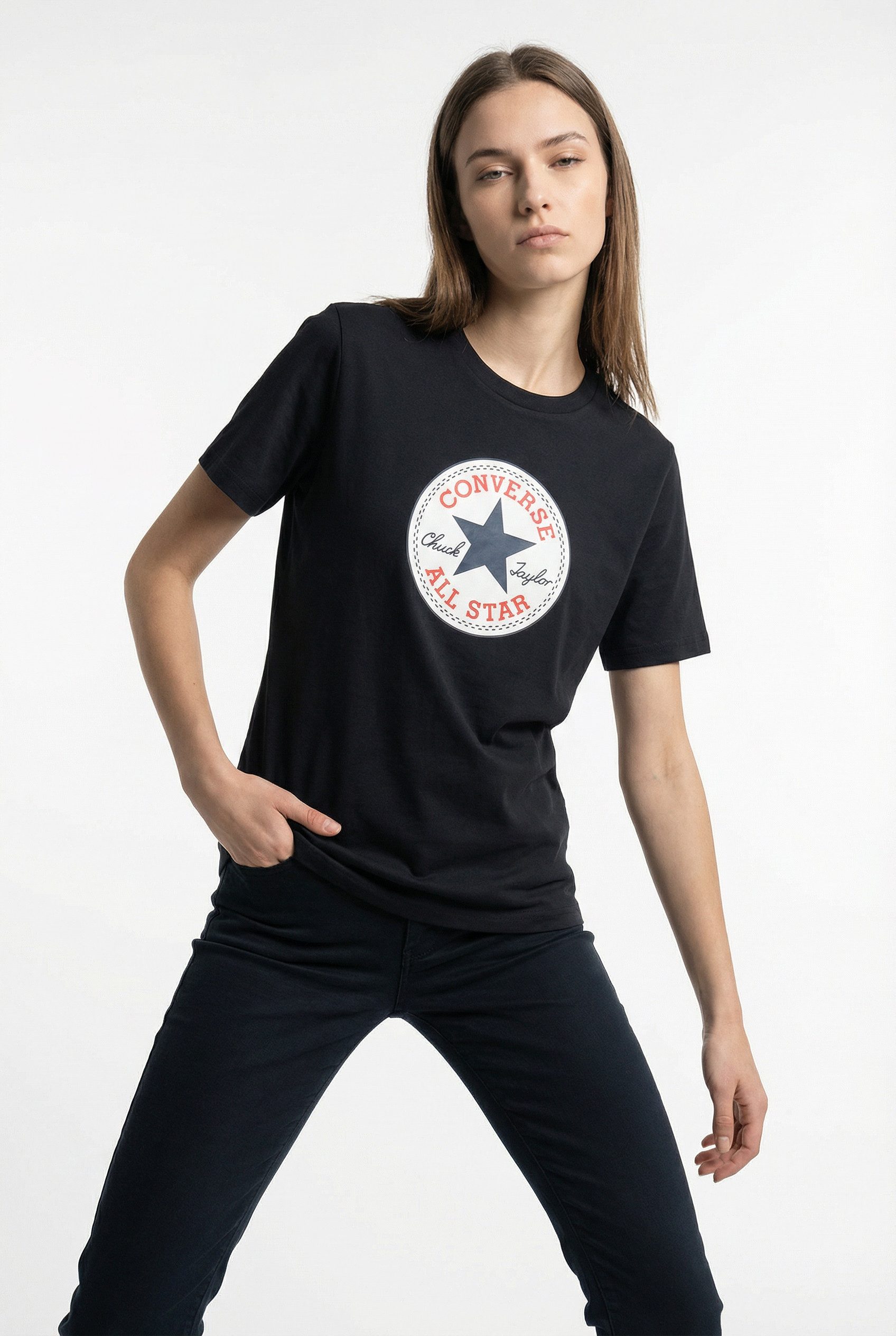 Converse T-Shirt CHUCK PATCH TEE Kurzarm, aus Baumwolle, in den Größen XS bis XXL