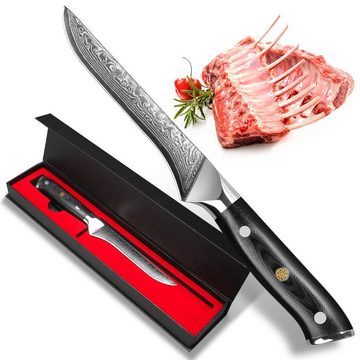 KEENZO Damastmesser Ausbeinmesser Filetiermesser für Fisch & Fleisch Damaststahl