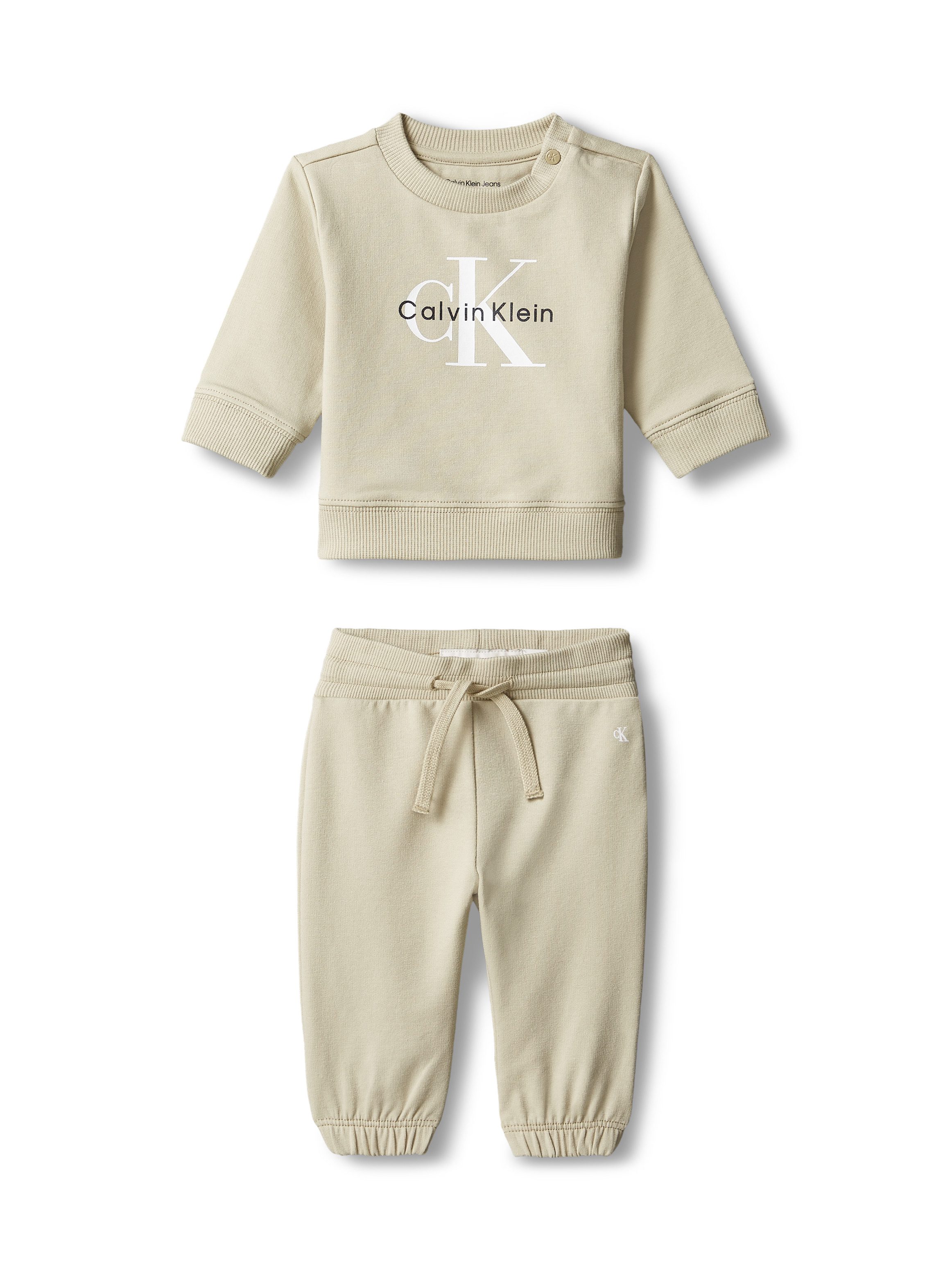 Calvin Klein Jeans Langarmshirt & Hose MONOLOGO SWEATSHIRT SET (Set) Regular fit, Logoschriftzug