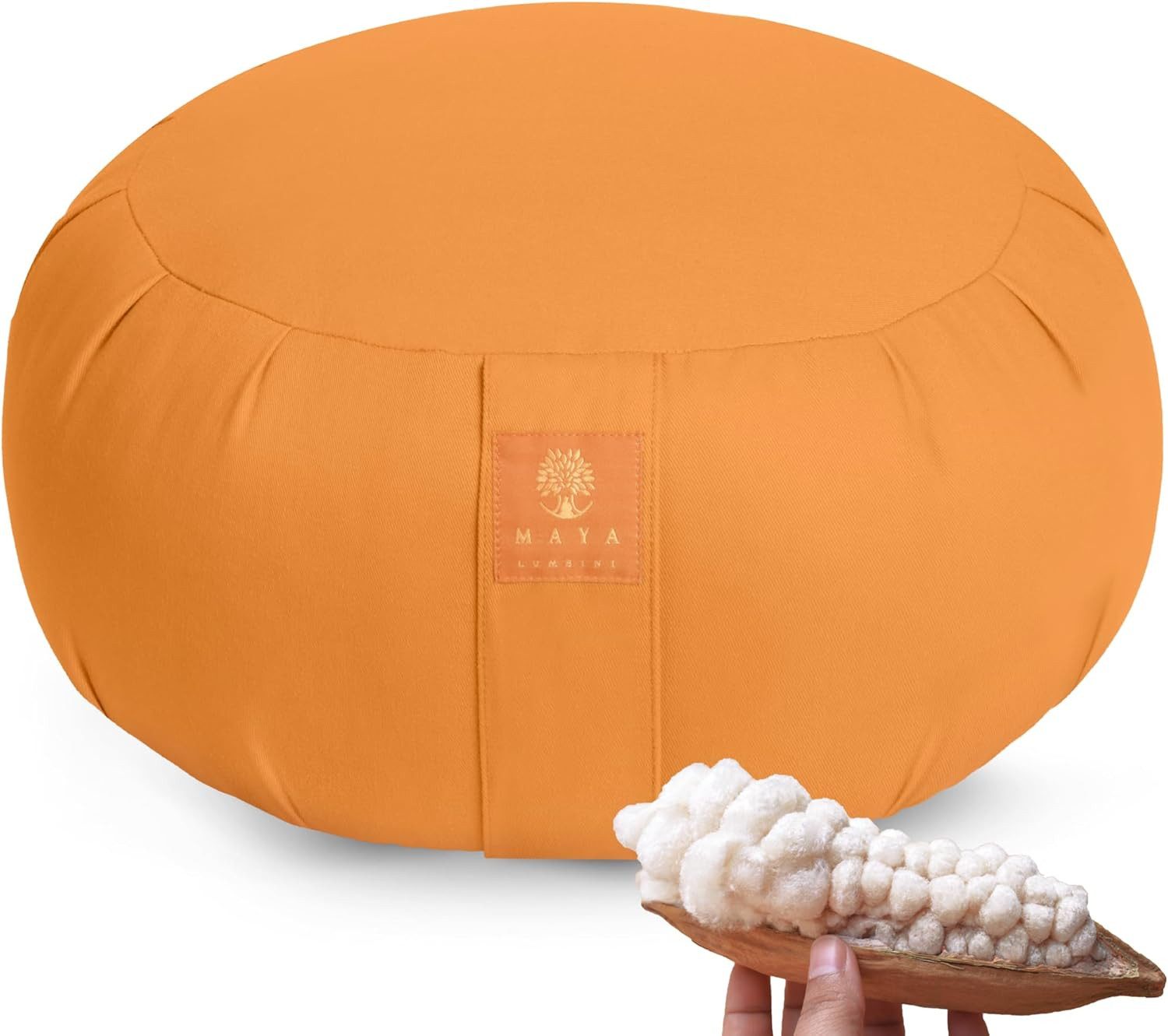 Maya Lumbini Meditationskissen Meditationskissen Zafu rund mit komfortabler Kapokfüllung