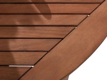 MERXX Gartentisch TYLER, B 120 x T 100 cm, Eukalyptus geölt, Braun, mit Flügelmechanismus