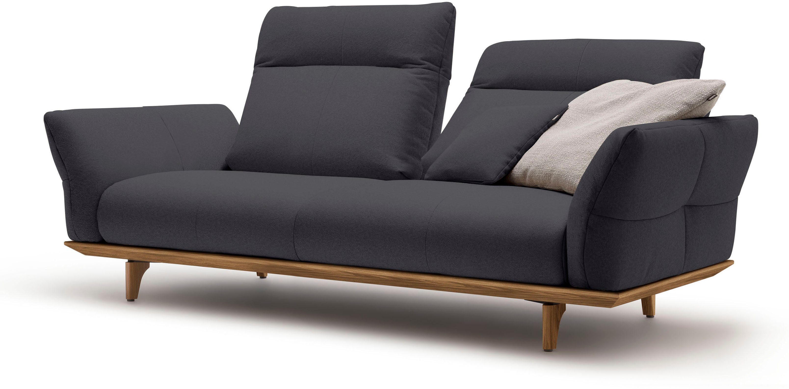 hülsta sofa 3-Sitzer Sockel Nussbaum, hs.460, Füße cm Nussbaum, Breite 208 in