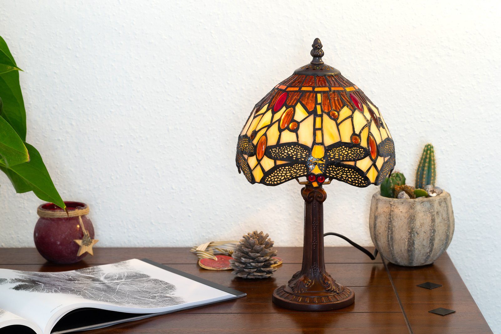 Birendy Tiffany Stehlampe Libelle Tischlampe Motiv BIRENDY Tiff157 Lampe groß