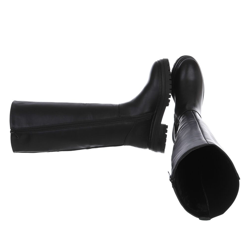 Ital-Design Modische Damen-Stiefel mit Blockabsatz und elastischen Einsätze günstig online kaufen