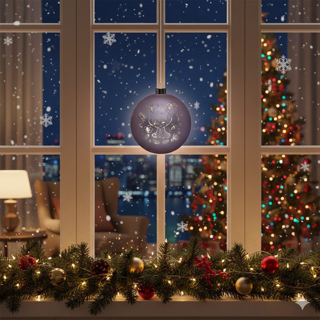 Disney LED Dekolicht Stitch Weihnachtskugel 15cm beleuchtet Ornament Glasku günstig online kaufen