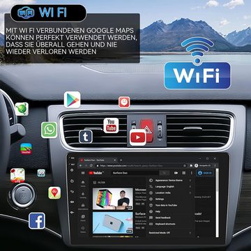 Hikity Android 2 DIN 9 Zoll Touchscreen GPS Mirror Link mit Rückfahrkamera Autoradio (1+16G, Bluetooth WiFi FM)