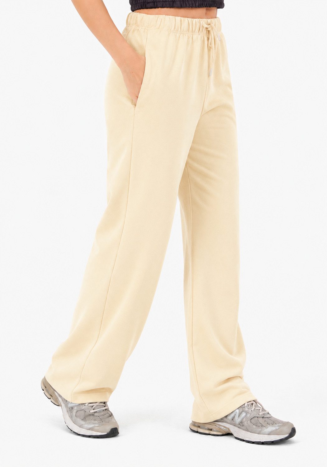 R-CAMP Sweathose Jogginghose Damen - Jogginghose Weites Bein Hosen (Packung, 1-tlg., Jogginghose für Damen) Weite Sweathose aus Baumwolle Bequeme Freizeithose