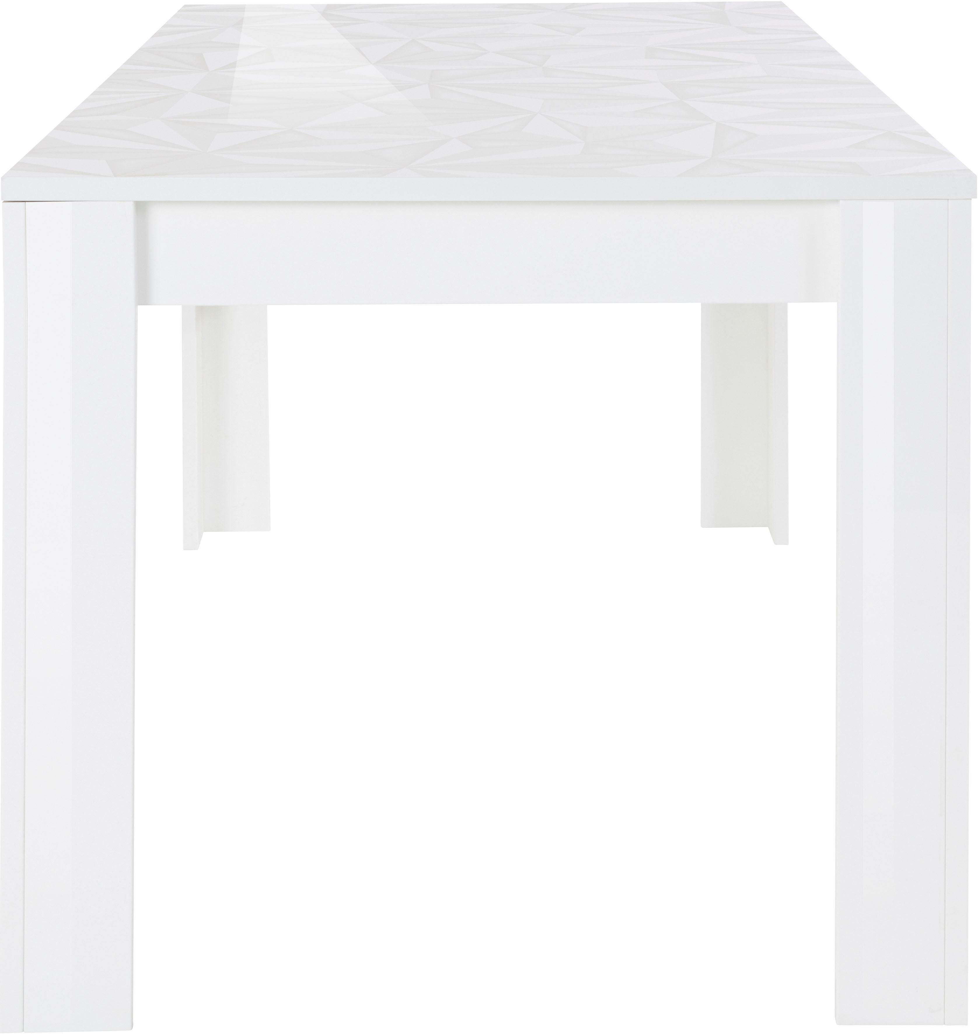 Home affaire Esstisch Prisma 180x90 cm, Küchentisch, Esszimmertisch, rechteckig, Tischplatte Stärke 22 mm u. mit elegantem Siebdruck, Farbauswahl