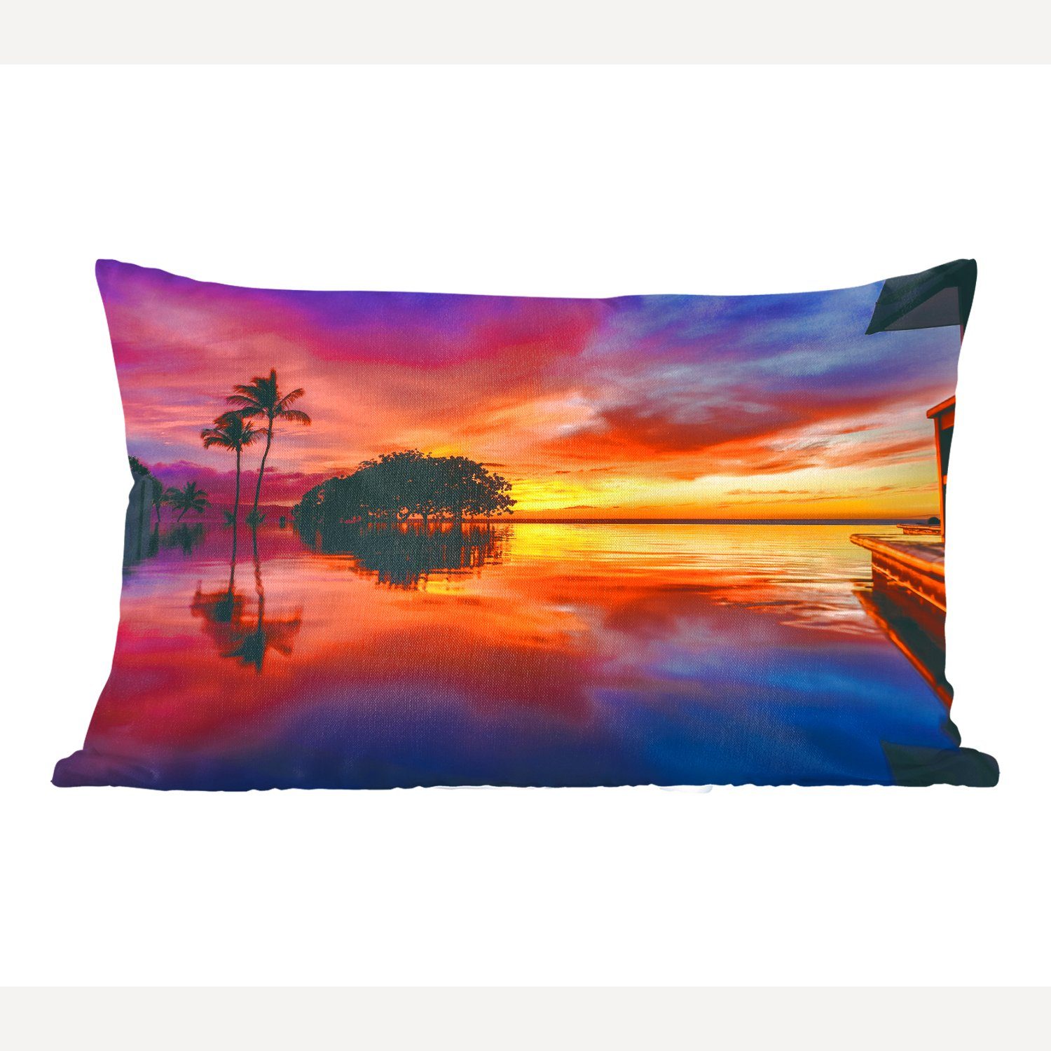 MuchoWow Dekokissen Ein farbenprächtiger Sonnenuntergang am Wailea Beach in den USA auf, Wohzimmer Dekoration, Zierkissen, Dekokissen mit Füllung, Schlafzimmer