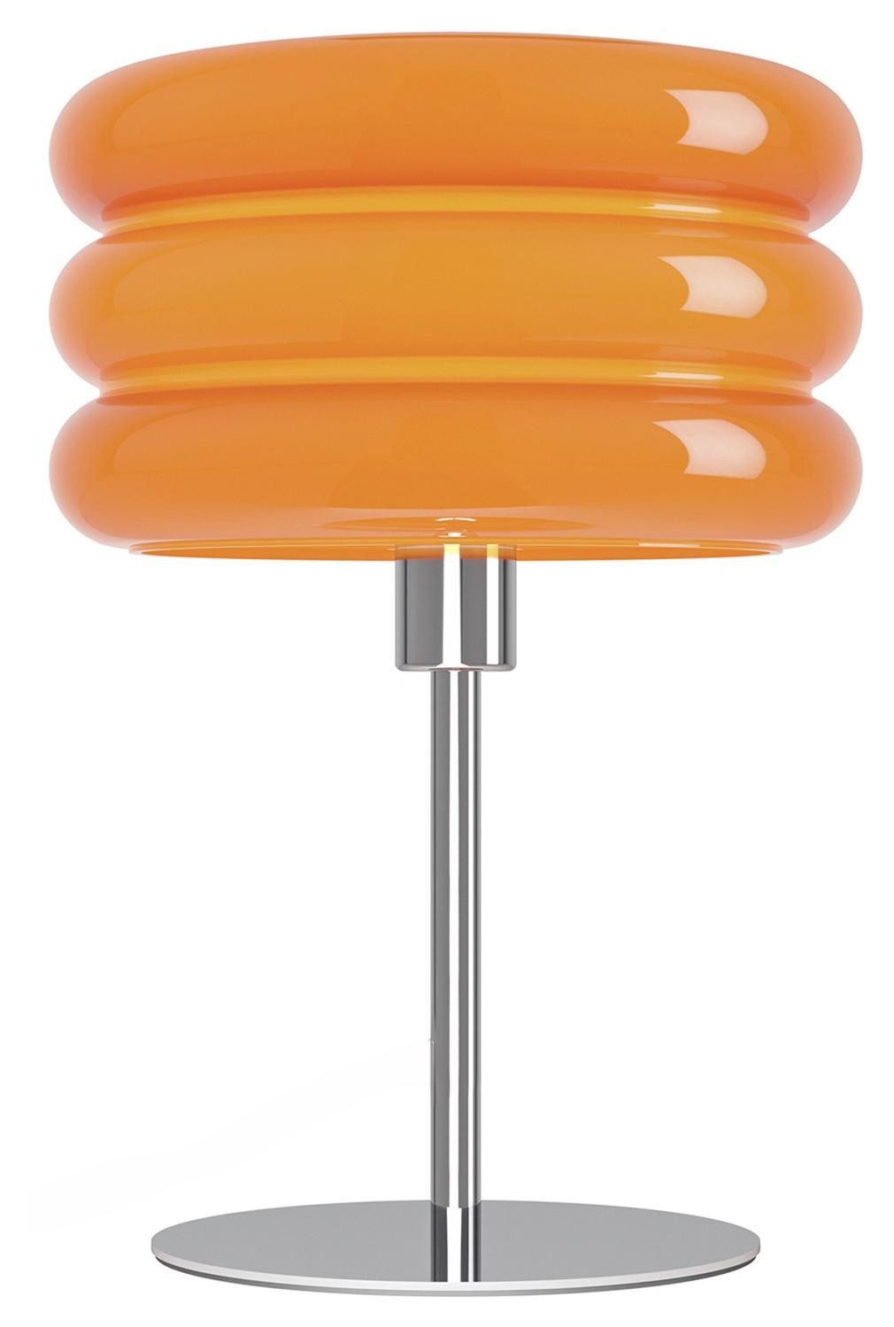 EGLO Tischleuchte TORTORA, Chromfarben, Orange, Glas, Metall, ohne Leuchtmittel, Ø 20 x H 30 cm