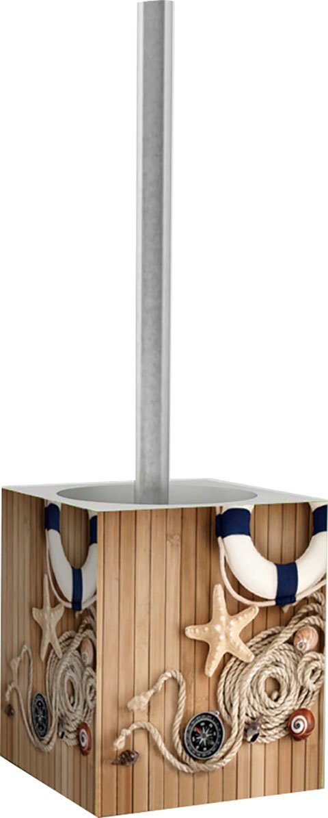 Sanilo WC-Garnitur Maritime, Fliesen, (2-tlg), kräftige Farben, mit auswechlbarem Bürstenkopf