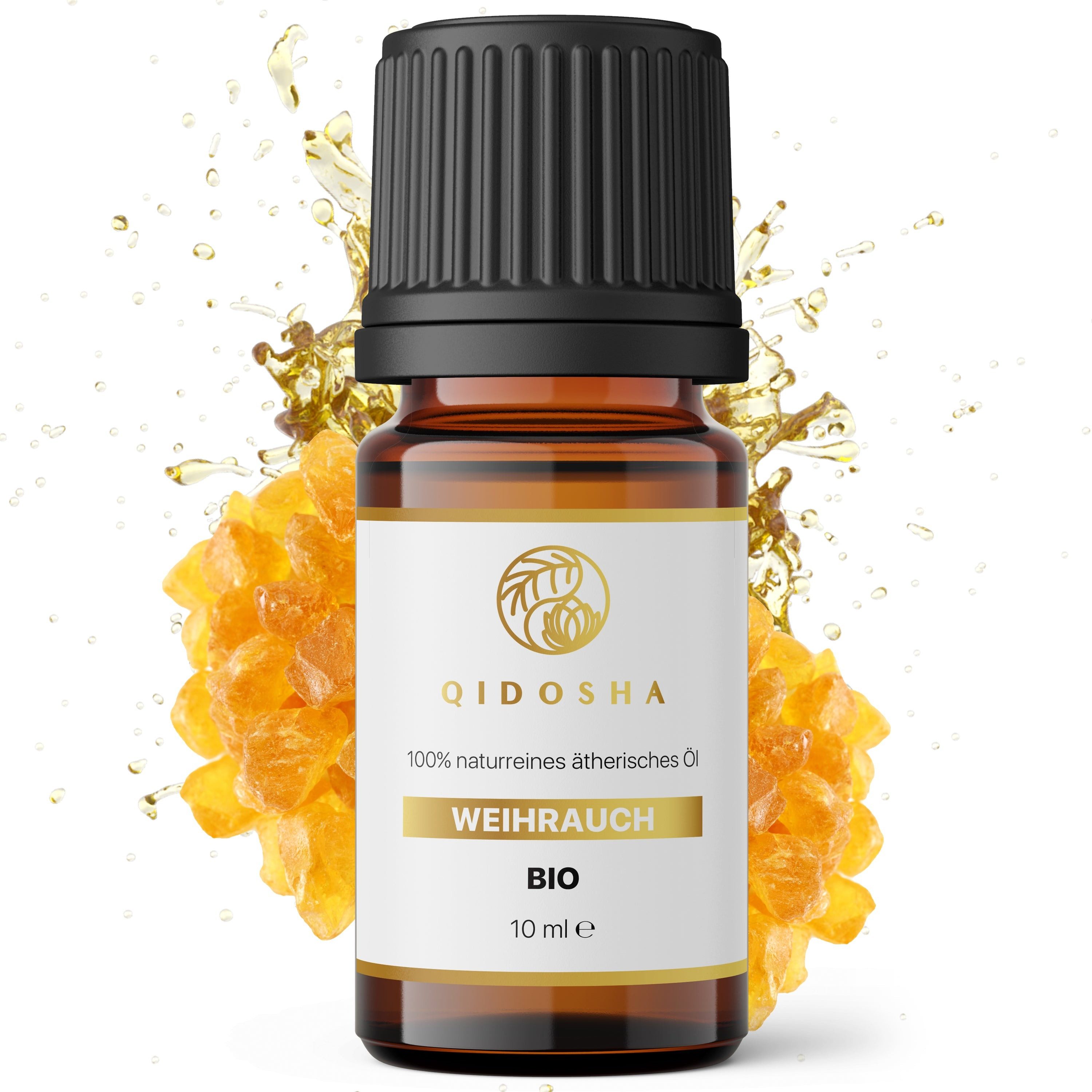 QIDOSHA Duftöl Weihrauch - Ätherisches BIO Öl (100% naturreines Weihrauchöl (Boswellia serrata), aromatisch, harzig-frisch, würzig, dezent süßlich-floral