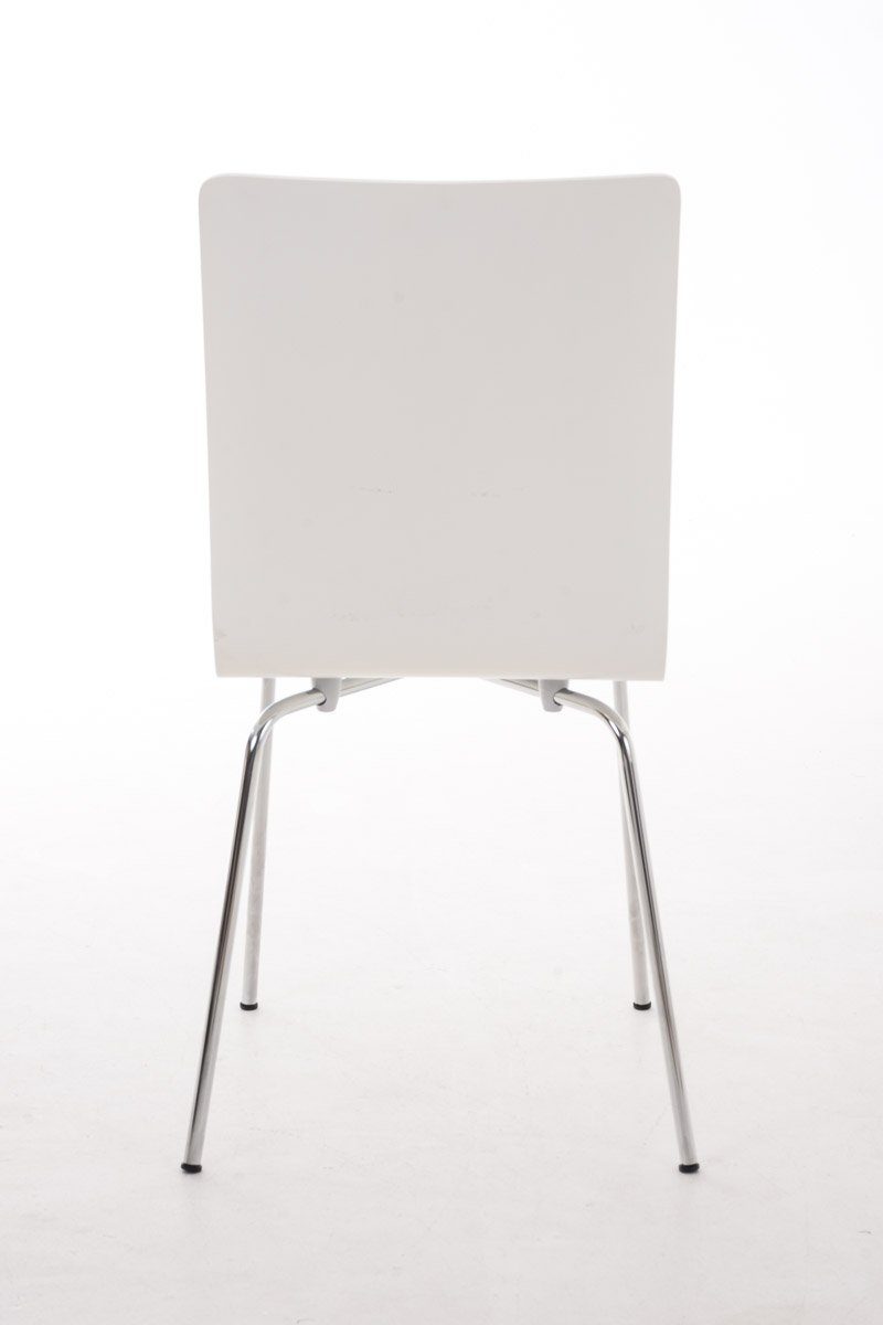 geformter Holz Messestuhl), - Gestell: ergonomisch TPFLiving - weiß Sitzfläche: Konferenzstuhl chrom - Metall Besucherstuhl Sitzfläche mit - Warteraumstuhl (Besprechungsstuhl Peppo