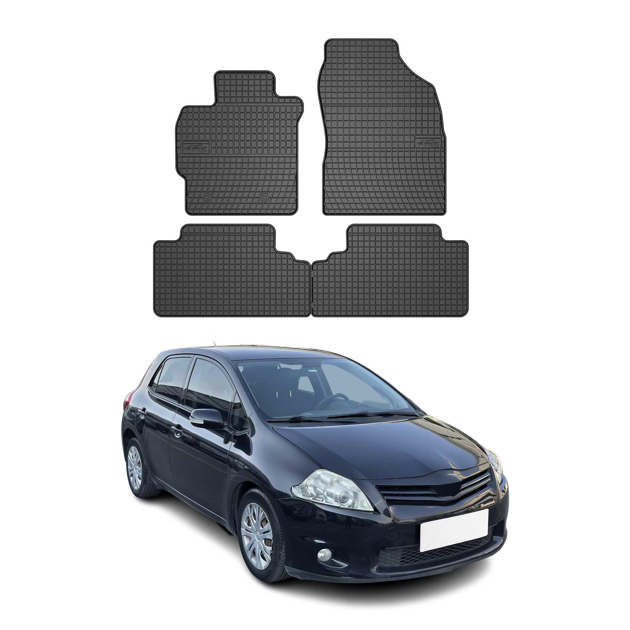 Auto-Fußmatten für Toyota Auris 2007-2013 Gummimatten Schwarz 4 tlg