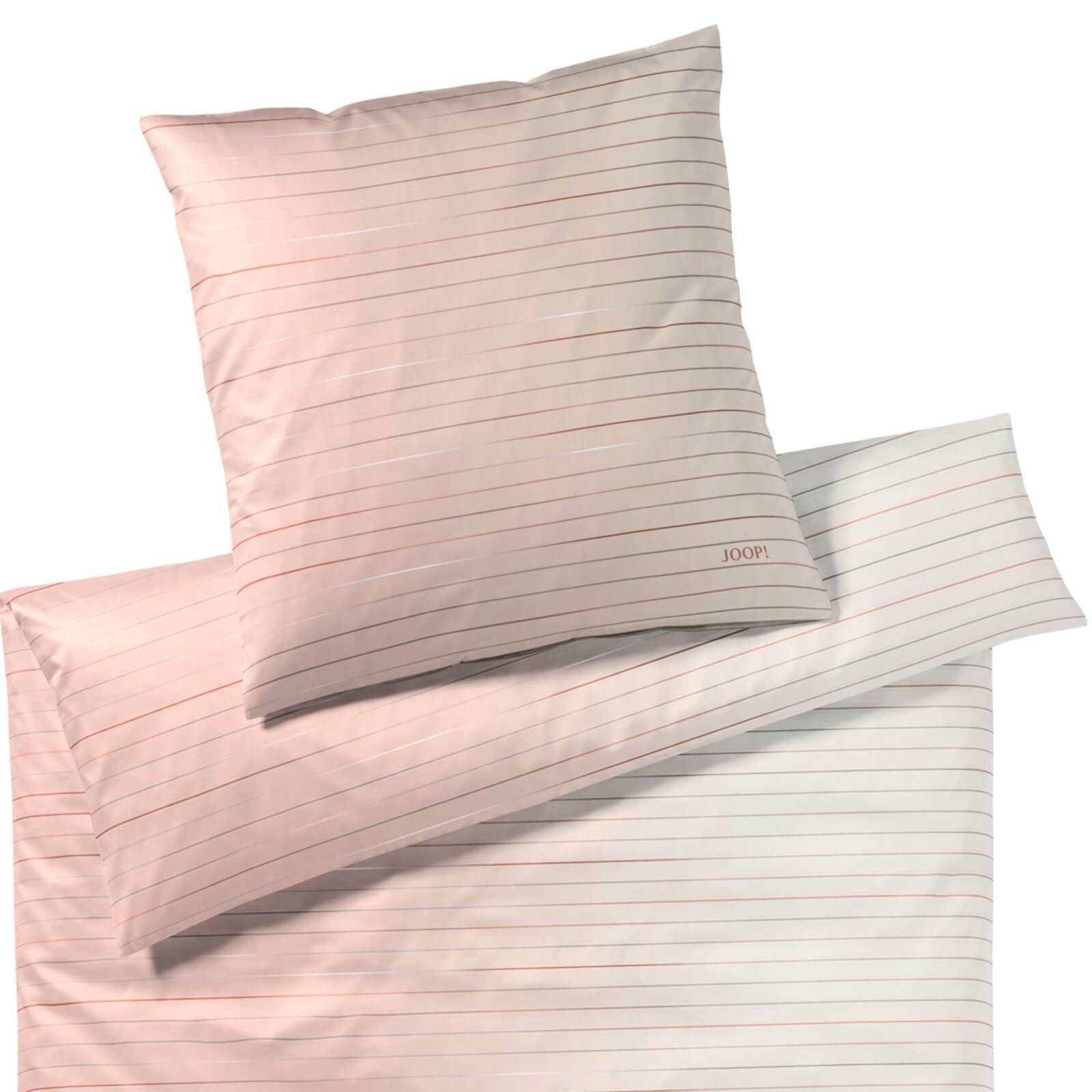 JOOP! Bettwäsche Move 4105 8 Blush, Mako-Satin, 2 teilig, Querstreifen, Farbverlauf, Gestreift