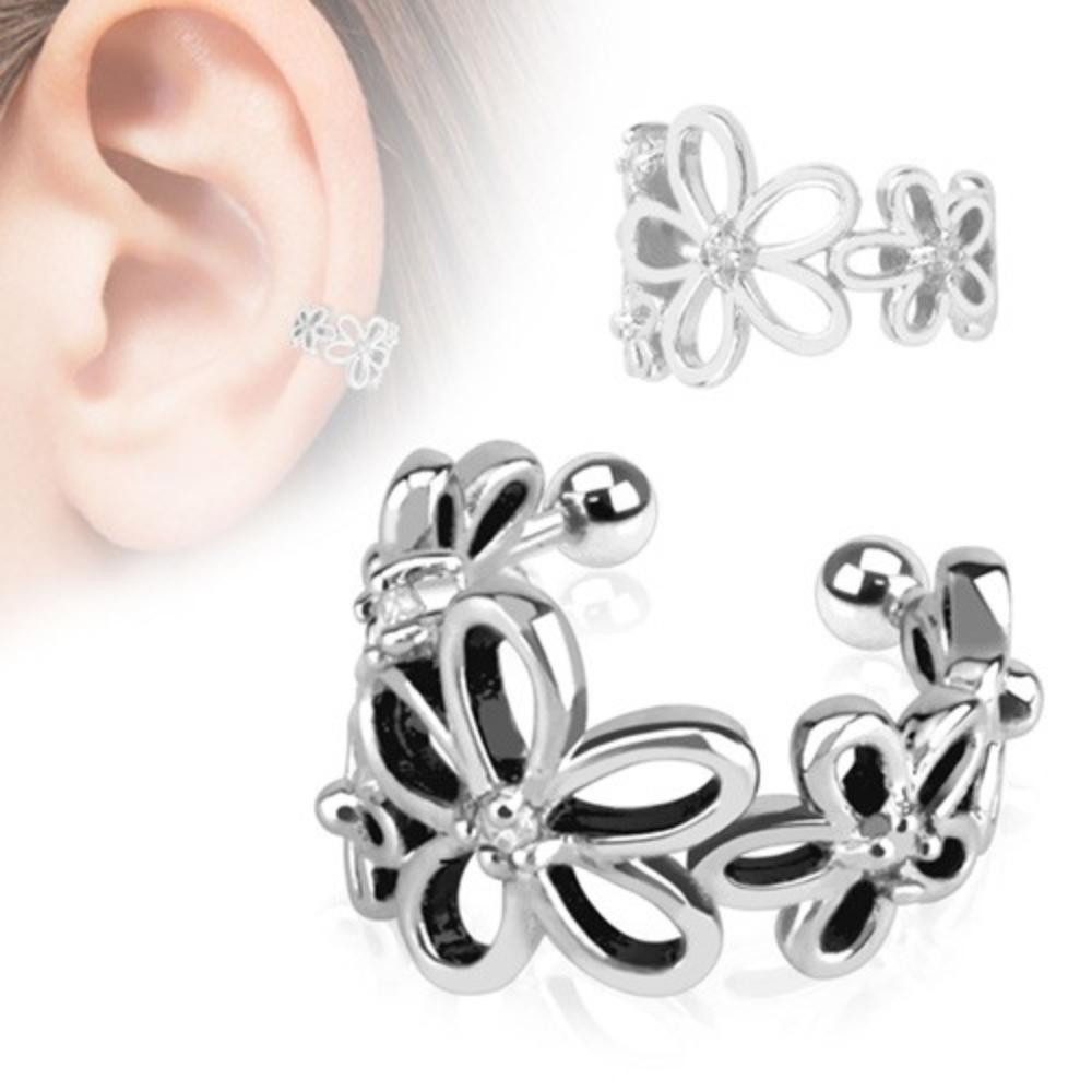 Order & Smile Schmuck Ohrklemme Ear Cuff Ohrklemme „Blumen“ günstig online kaufen