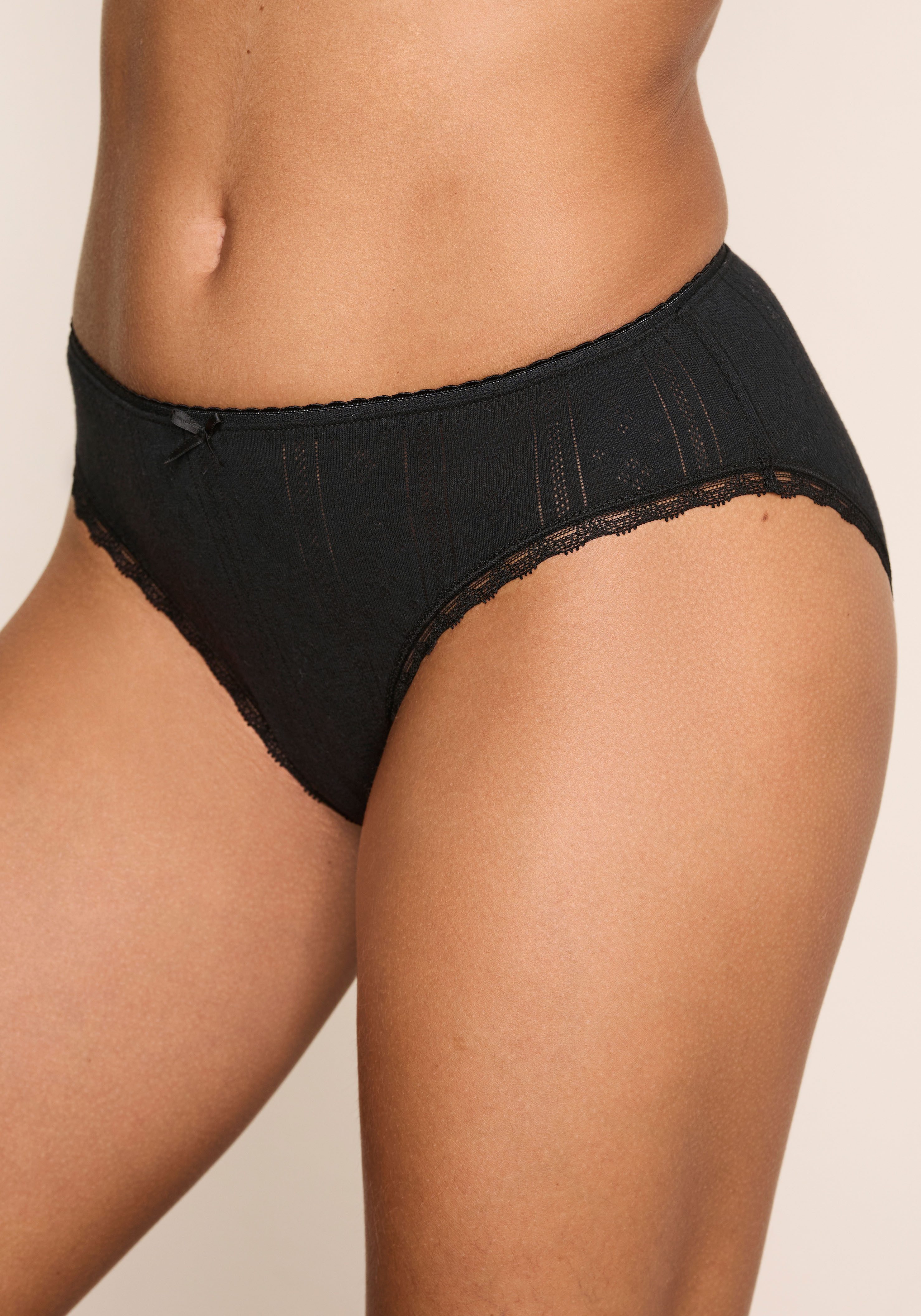 Vivance by Lascana Jazz-Pants Slips (3er-Pack) aus feiner Pointelle-Ware mit Spitze, reine Baumwolle