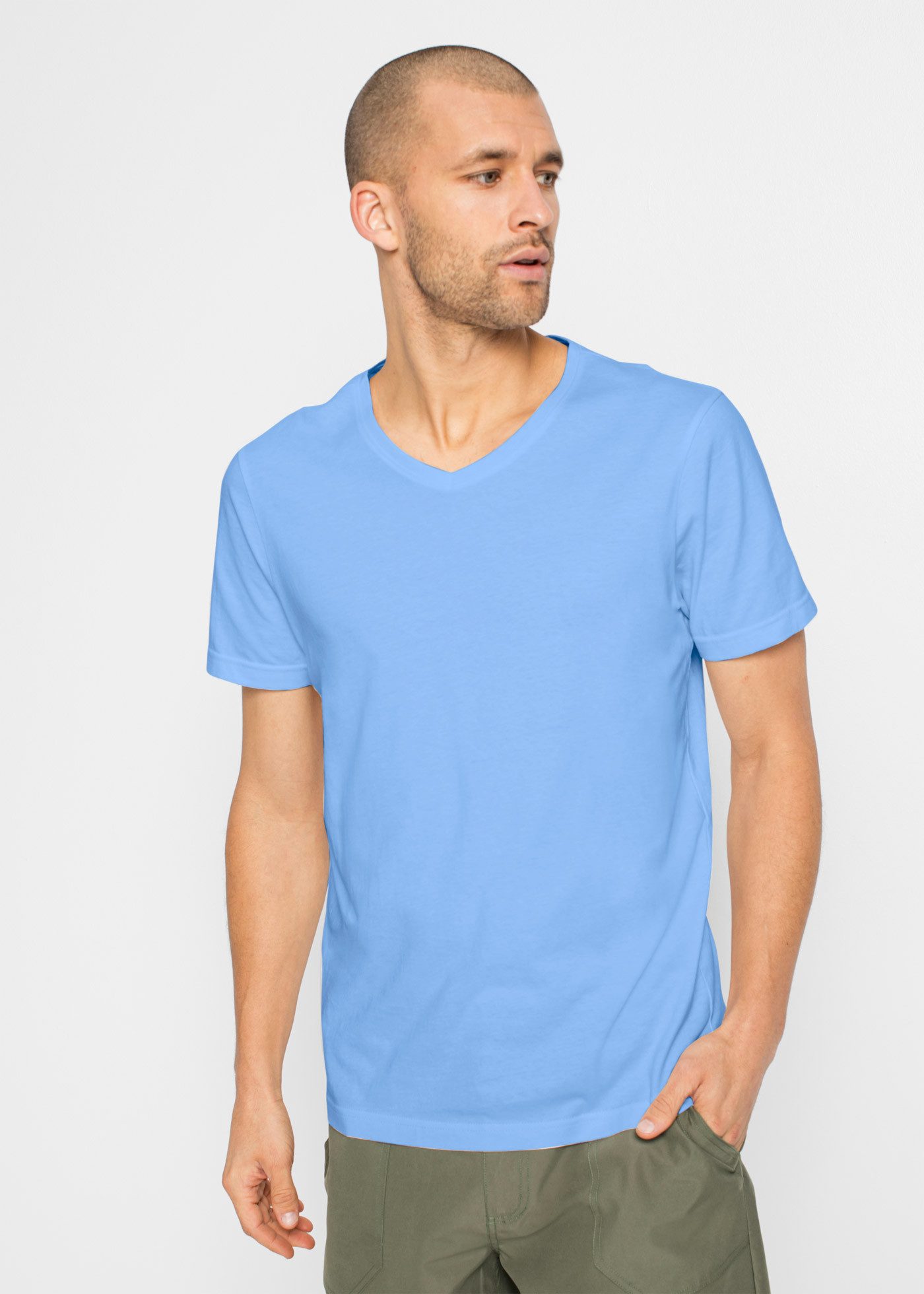 bonprix T-Shirt (Packung, 5-tlg) regular fit Schnitt, Kurzarm, V-Ausschnitt günstig online kaufen