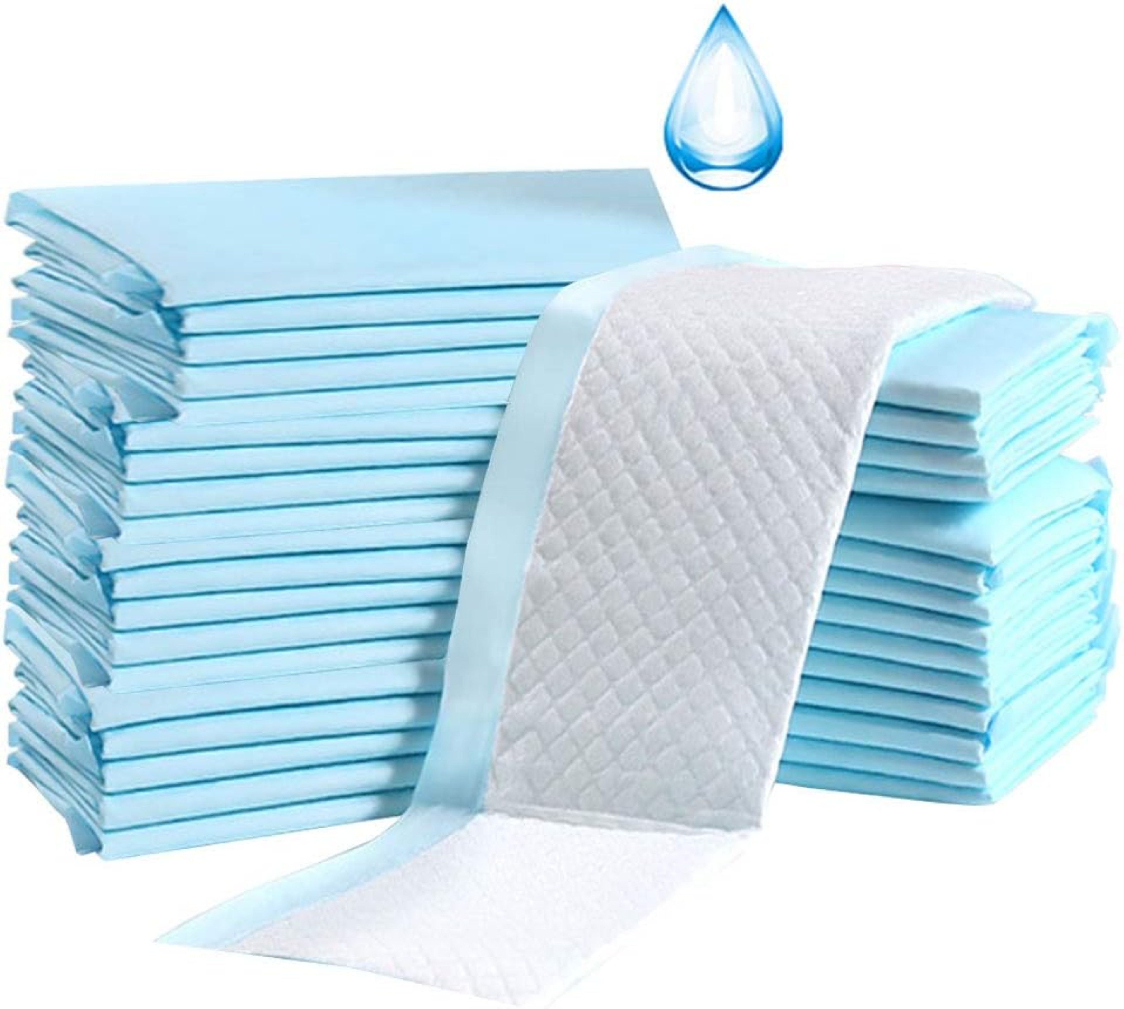 Buyockss Wickelauflage Baby-Unterlagen 100er Pack wasserdicht atmungsaktiv 33×45 cm (100-tlg. Baby-Wickelunterlagen-Set für Zuhause, Reise und Pflege, 100-tlg., 100 Wickelunterlagen mit weicher Oberfläche), Wasserdichte 5-Schicht-Wickelunterlage