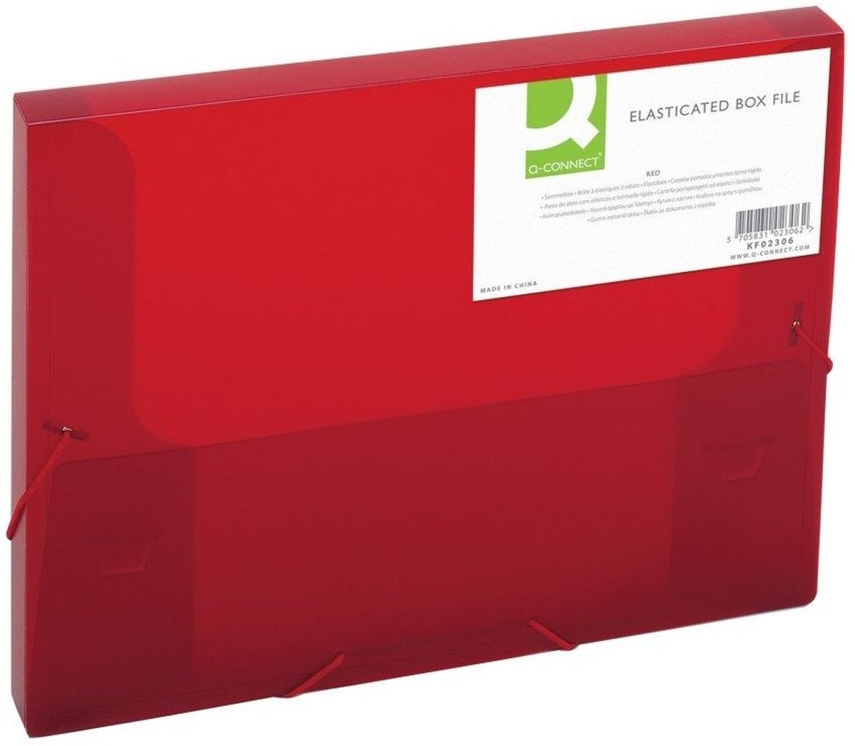 Fächermappe Sammelmappe A4 25mm rot-transparent