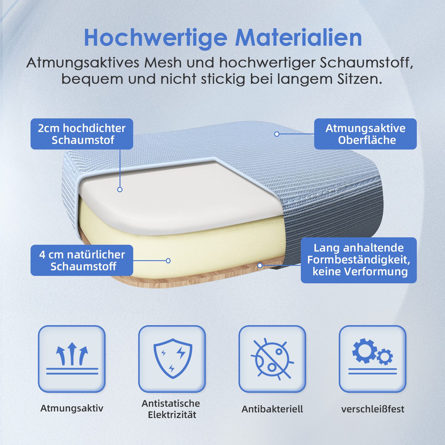 Adormii Bürostuhl Bürostuhl mit klappbaren Armlehnen,Ergonomischer Bürostuhl (Drehstuhl 360° mit Höhenverstellbarer Lendenwirbelstütze,Verstellbarer gepolsterte – Bild 4 von 5