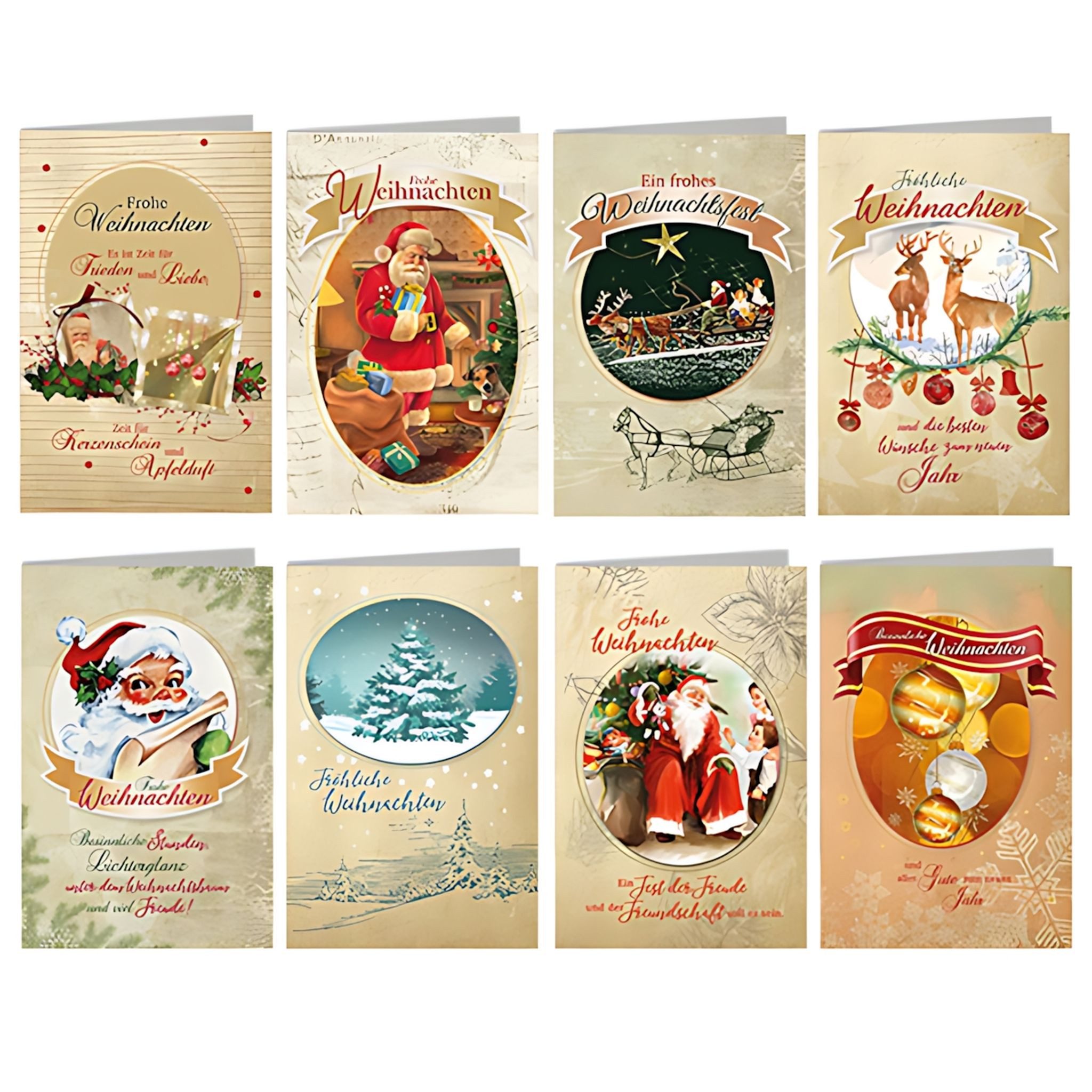 Skorpion Grußkarten Glückwunschkarten 100er Weihnachten, 8-fach sortiert, Skorpion