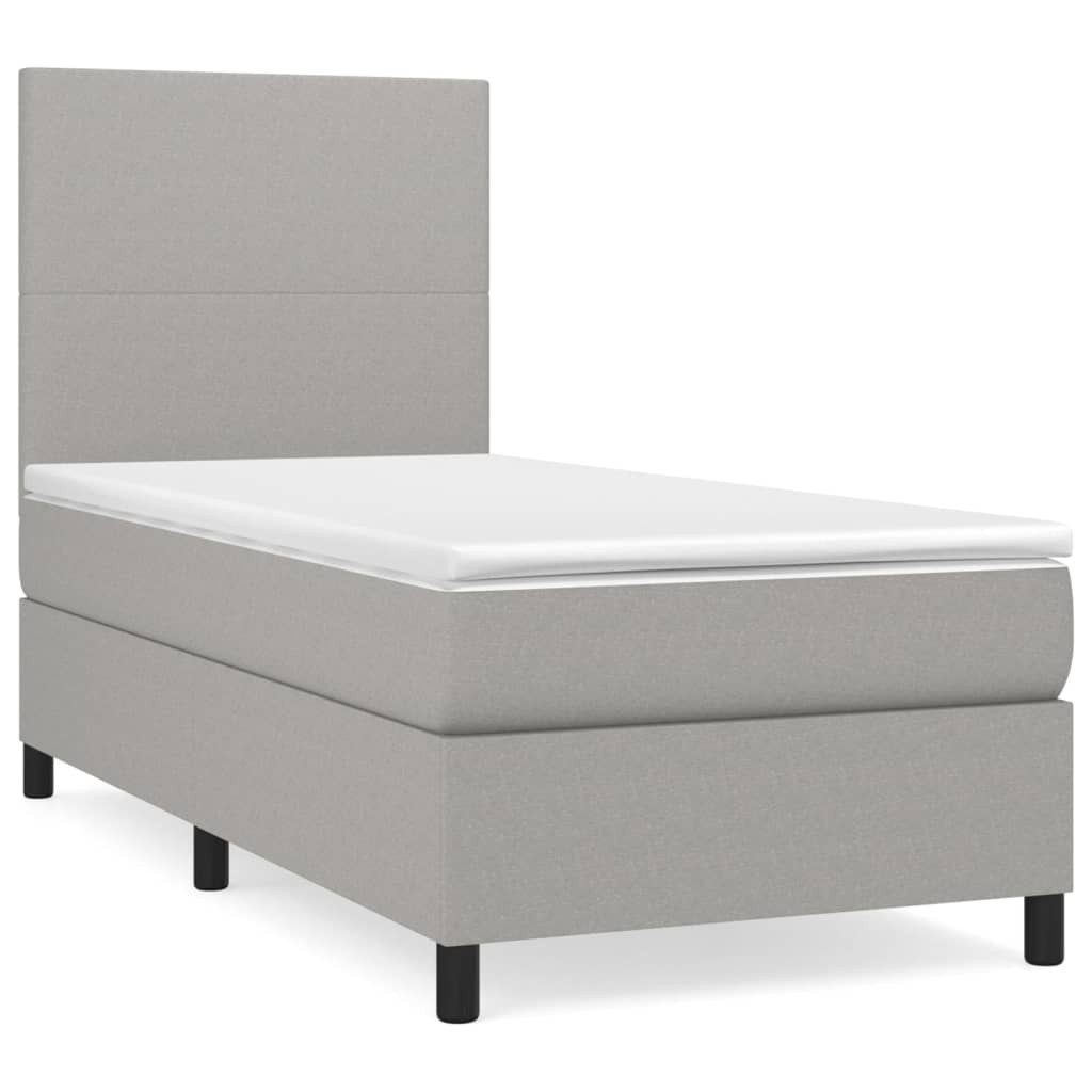 vidaXL Bett Boxspringbett mit Matratze Hellgrau günstig online kaufen