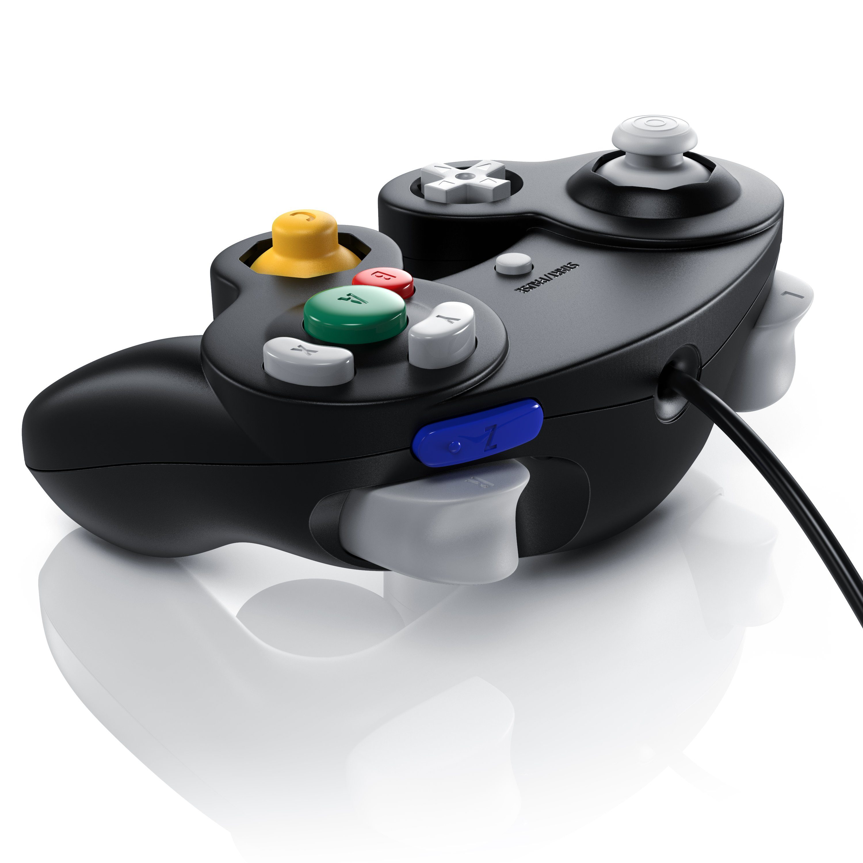 CSL Gamepad/ Joypad für Nintendo GameCube, Wii und Wii U, 1,5m Kabellänge Nintendo-Controller (1 St., Vibrationseffekt 5 Tasten 2 Analogtrigger, Steuerkreuz, Funktionstaste)