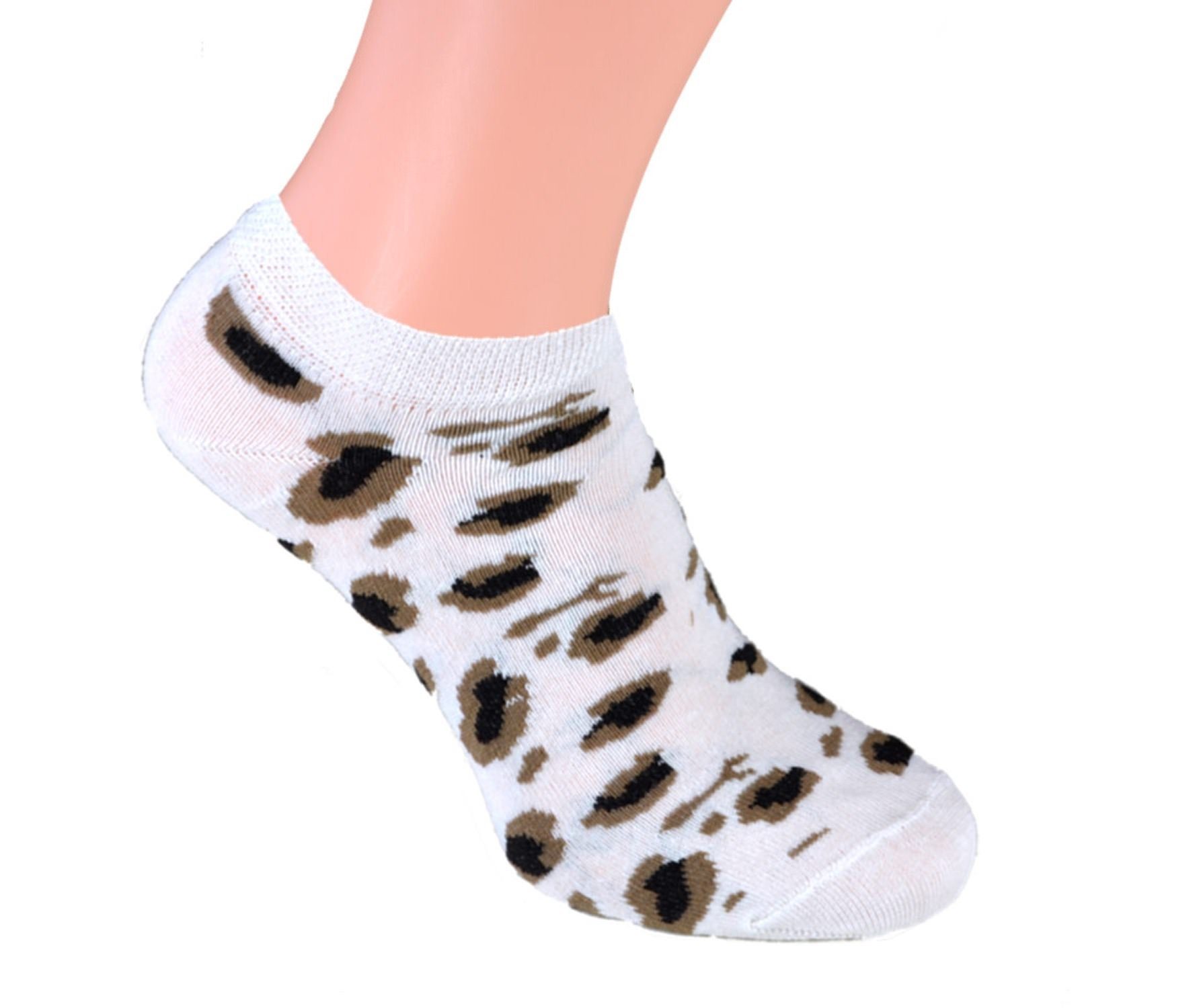 für 8 Damen Sneaker Socken Cocain Sneakersocken Modelle Marke verschiedene Paar Füsslinge underwear Söckchen Leopard (8-Paar) Baumwolle