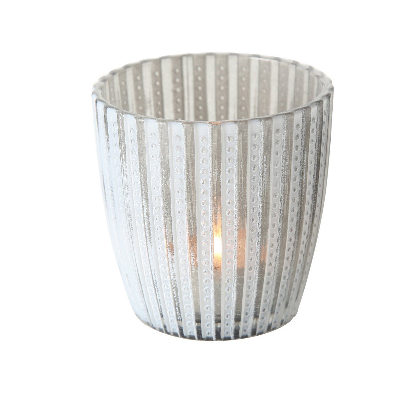 Windlicht Boltze Patty Grau-Weiß 2er-Set 7 cm + 9 cm hoch 1018426