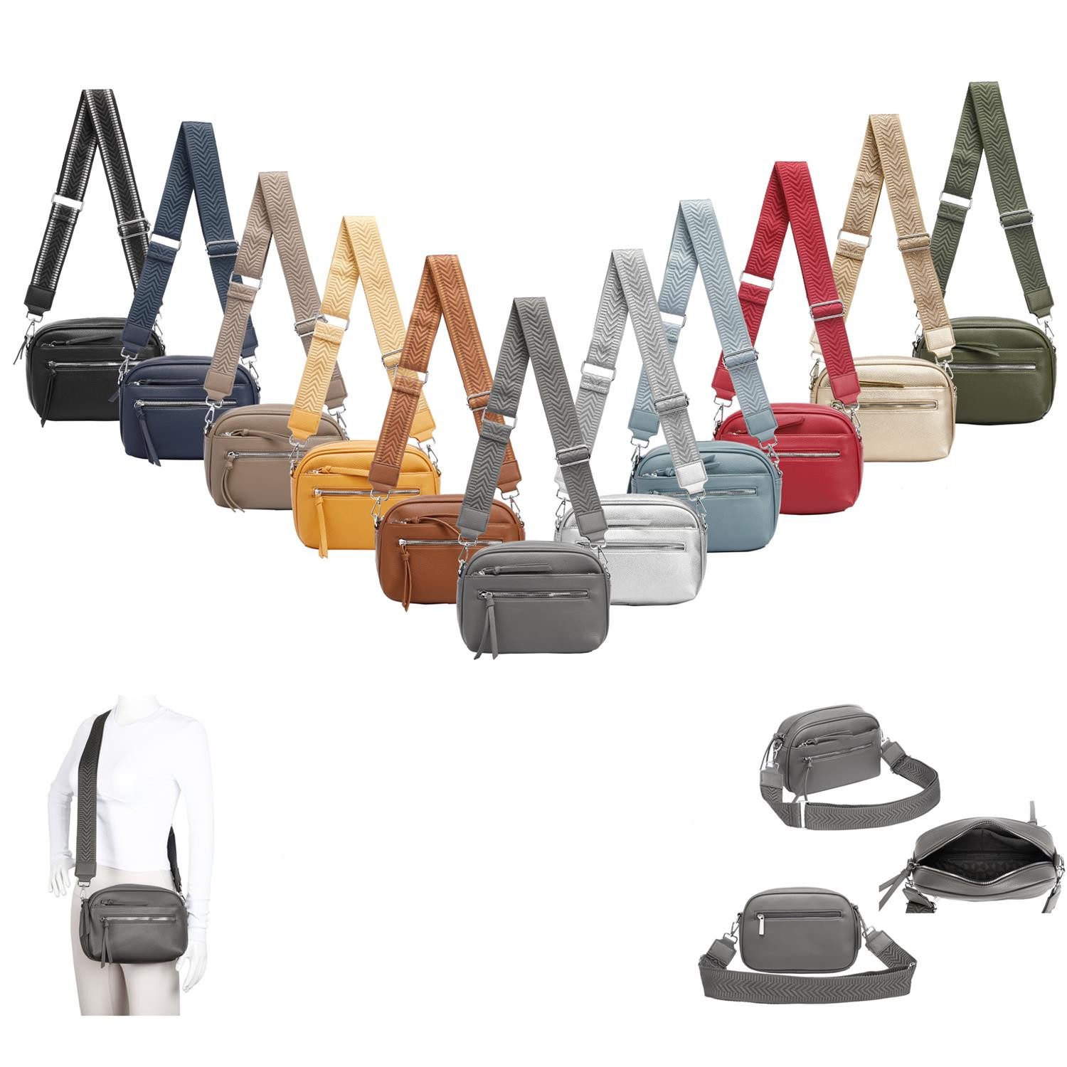 ITALYSHOP24 Schultertasche Damen Umhängetasche Brusttasche Shopper CrossOve günstig online kaufen