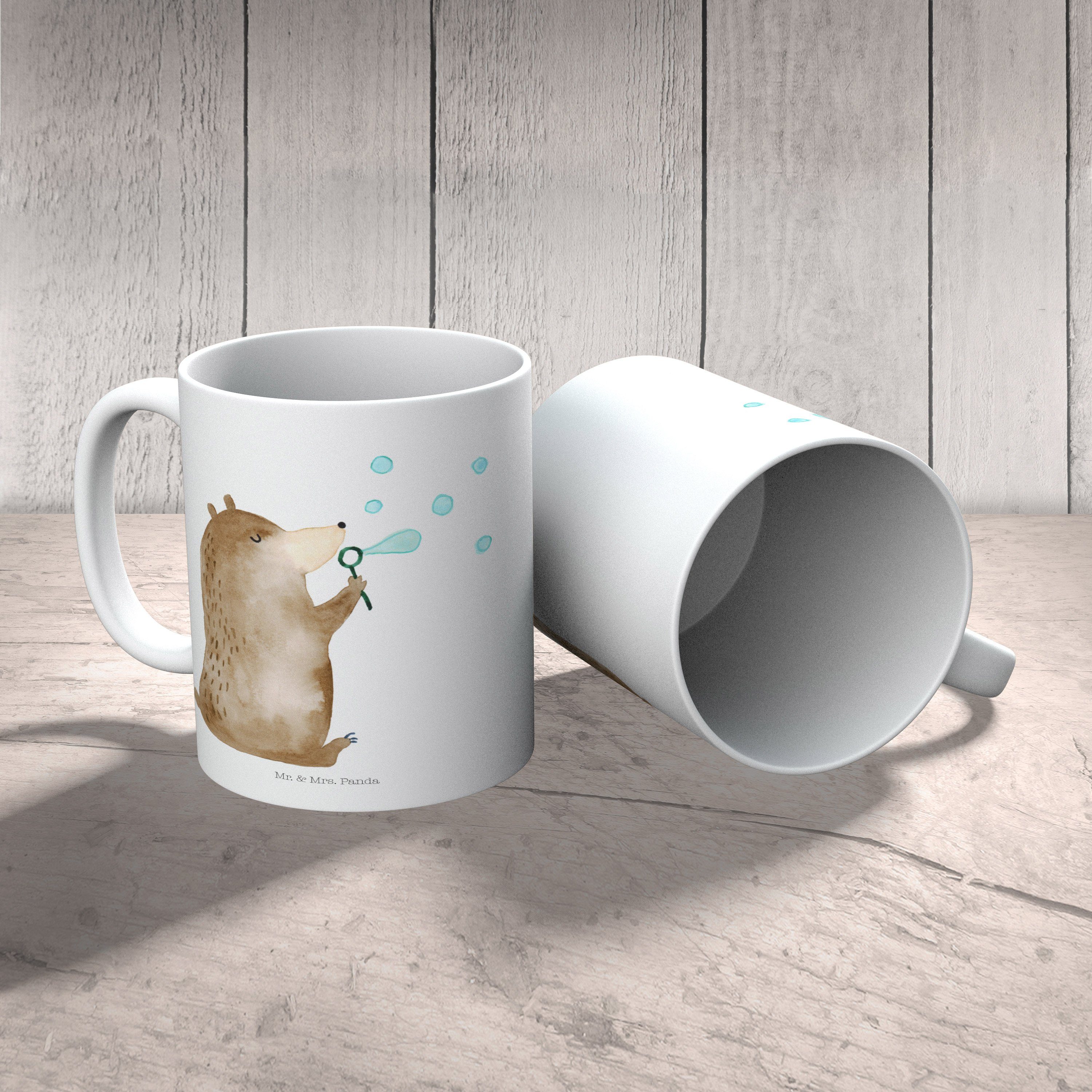 Mr. & Mrs. Panda Tasse Geschenk, Seifenblasen Tasse, - Porzellantasse, Weiß Teddy, Bär - Tas, Keramik