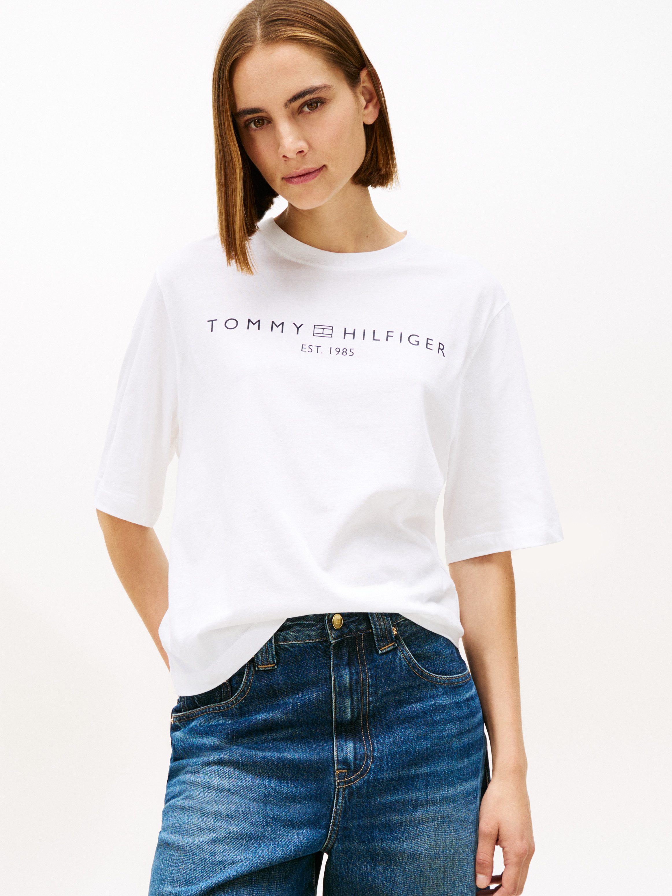 Tommy Hilfiger Langarmshirt CORP LOGO TRAPEZE C-NK TEE