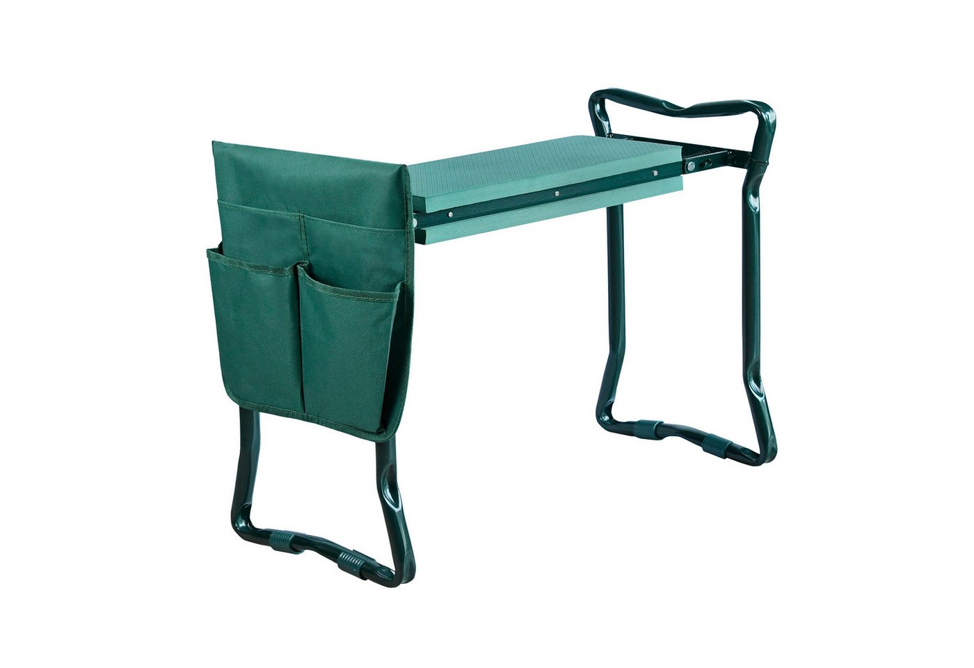 FIVMEN Kniebank Arbeitshocker mit Kniekissen Gartenarbeit Hocker Kniehilfe bis 150 kg, EVA-Schaumstoff Stahl mit Werkzeugtaschen Krallen, 58 x 28 x 49 cm